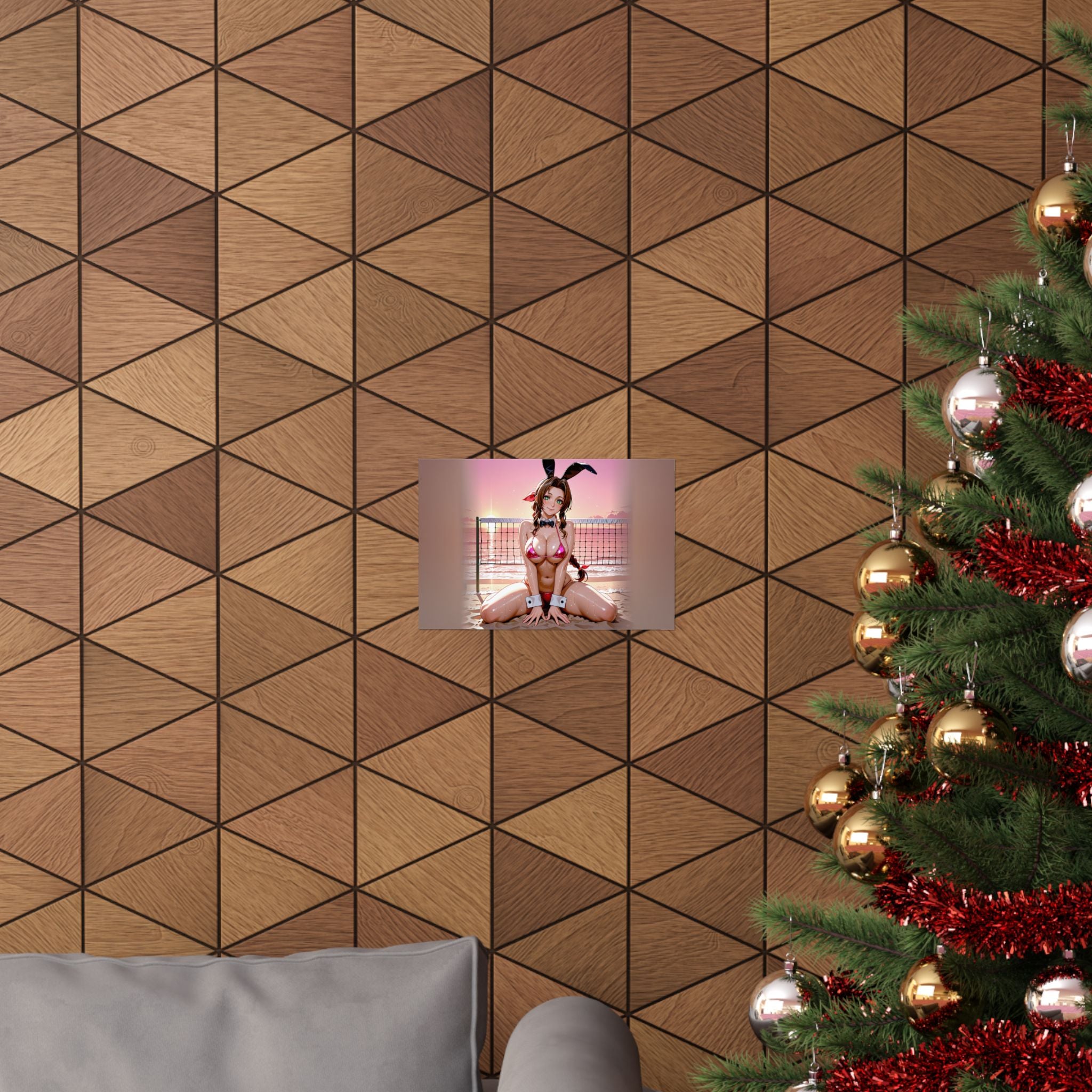 Aerith FF7 Spicy Anime Wall Art Poster Beach Bunny — Bunny Girls Pt. 8 (Spicy)