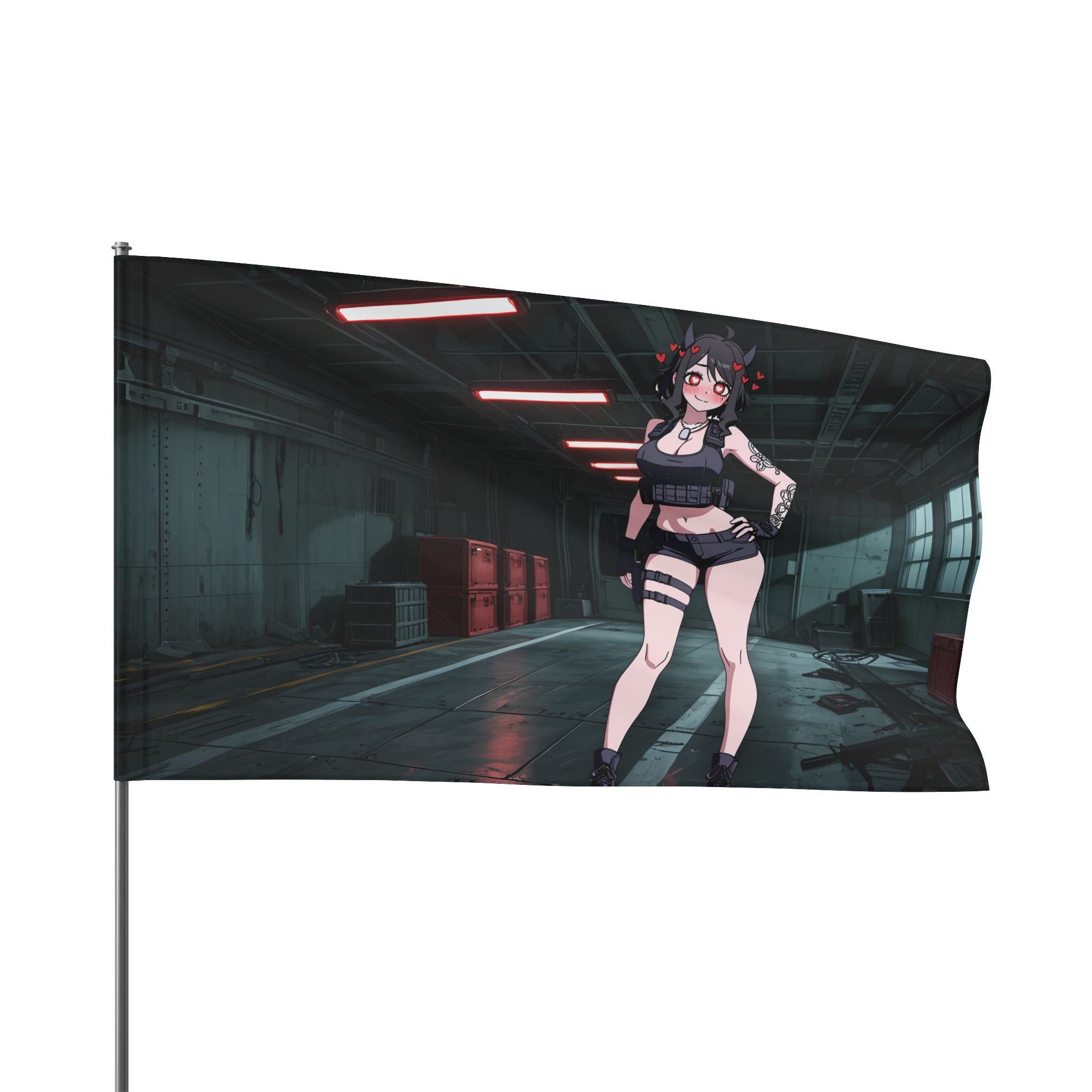 Modeus Helltaker Spicy Anime Wall Flag | Tactical Pinup Banner