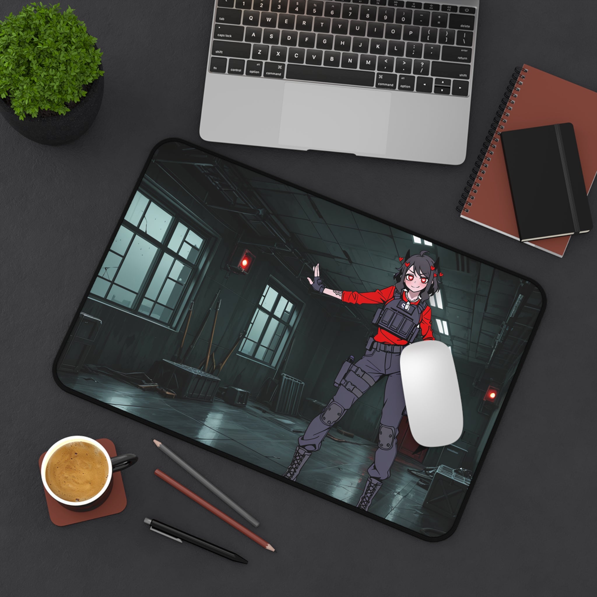 Modeus Helltaker Desk Mat | Tactical Anime Pinup Fan Art XL Mouse Pad