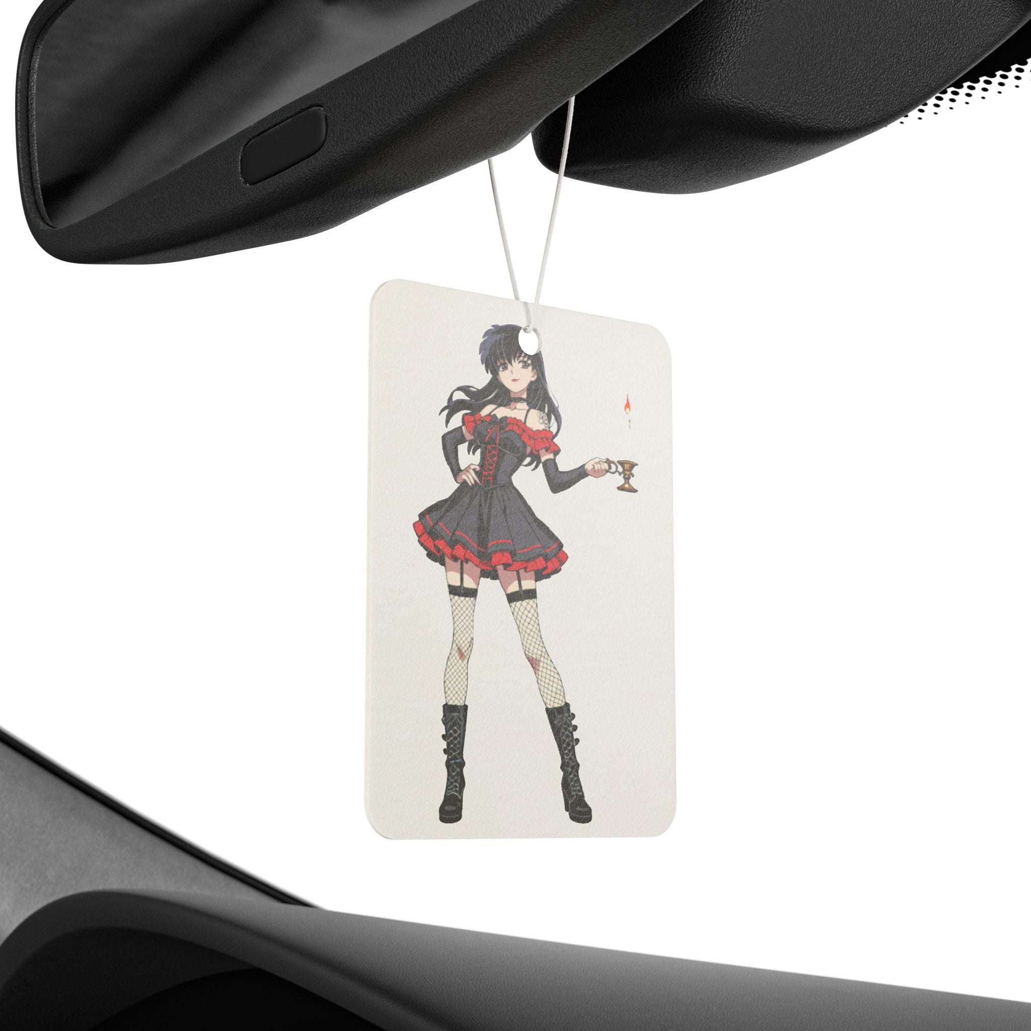 Kagome Inuyasha Spicy Gothic Anime Air Freshener | Dark Pinup Fan Art Car Charm