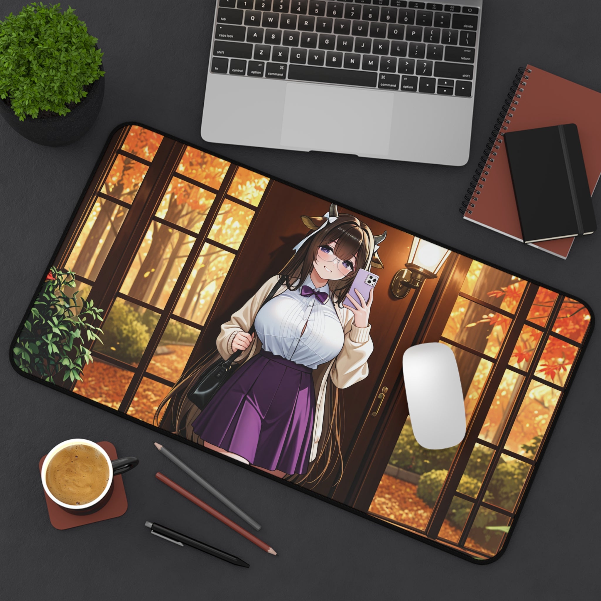 Kashino Azur Lane Anime Desk Mat Soft Cute Librarian Bookstore Art