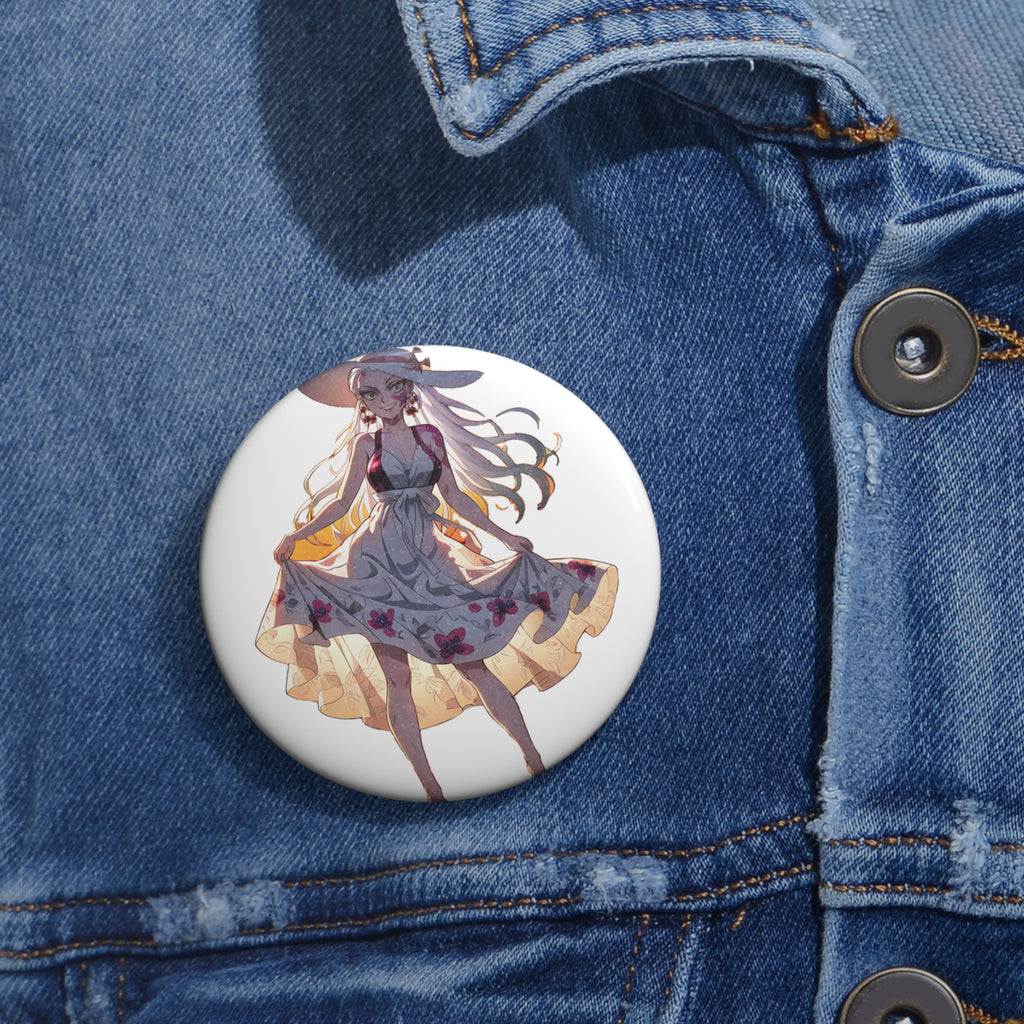 Daki Demon Slayer Anime Pin Button Beach Sunset Fan Art — Beach Babes Pt. 2