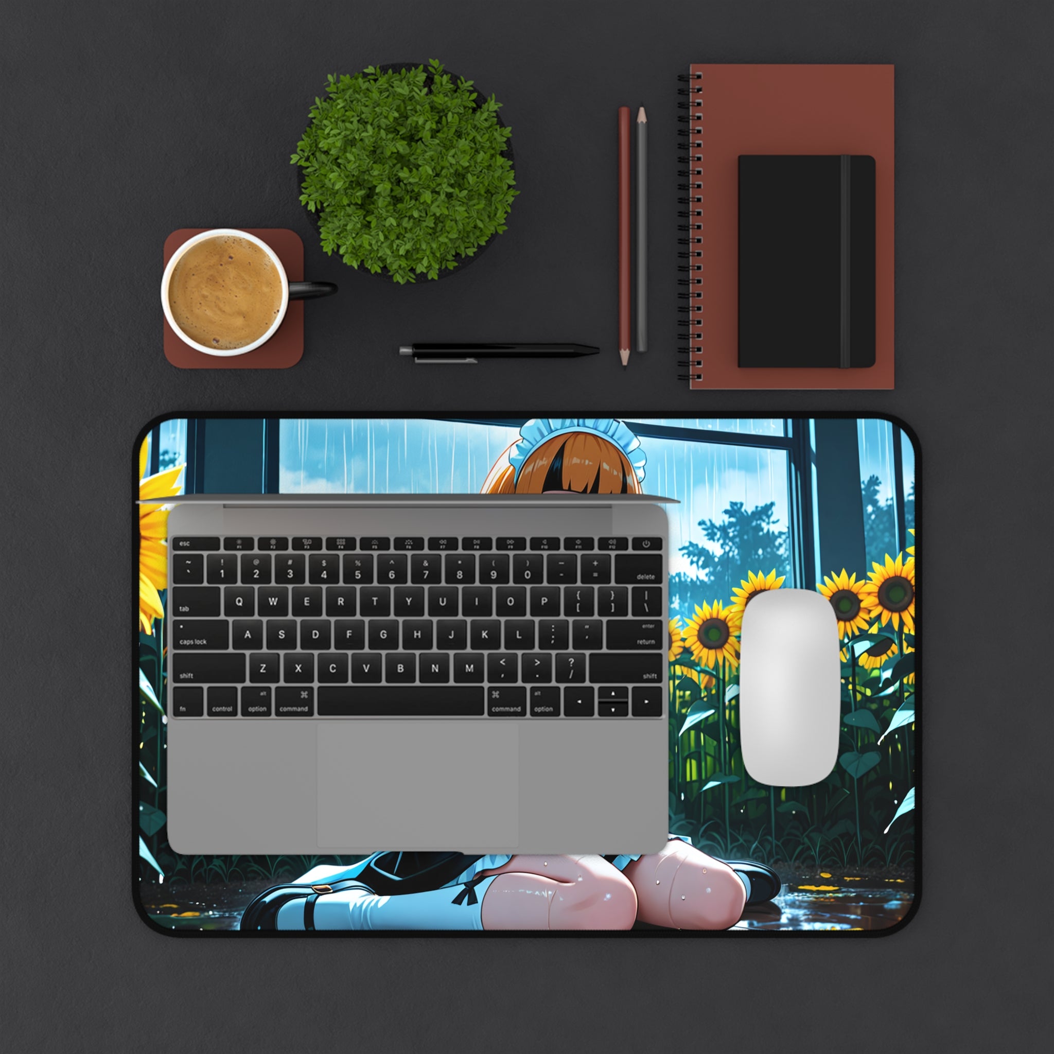 Gardenia Anime Desk Mat soft cute fan art flower field