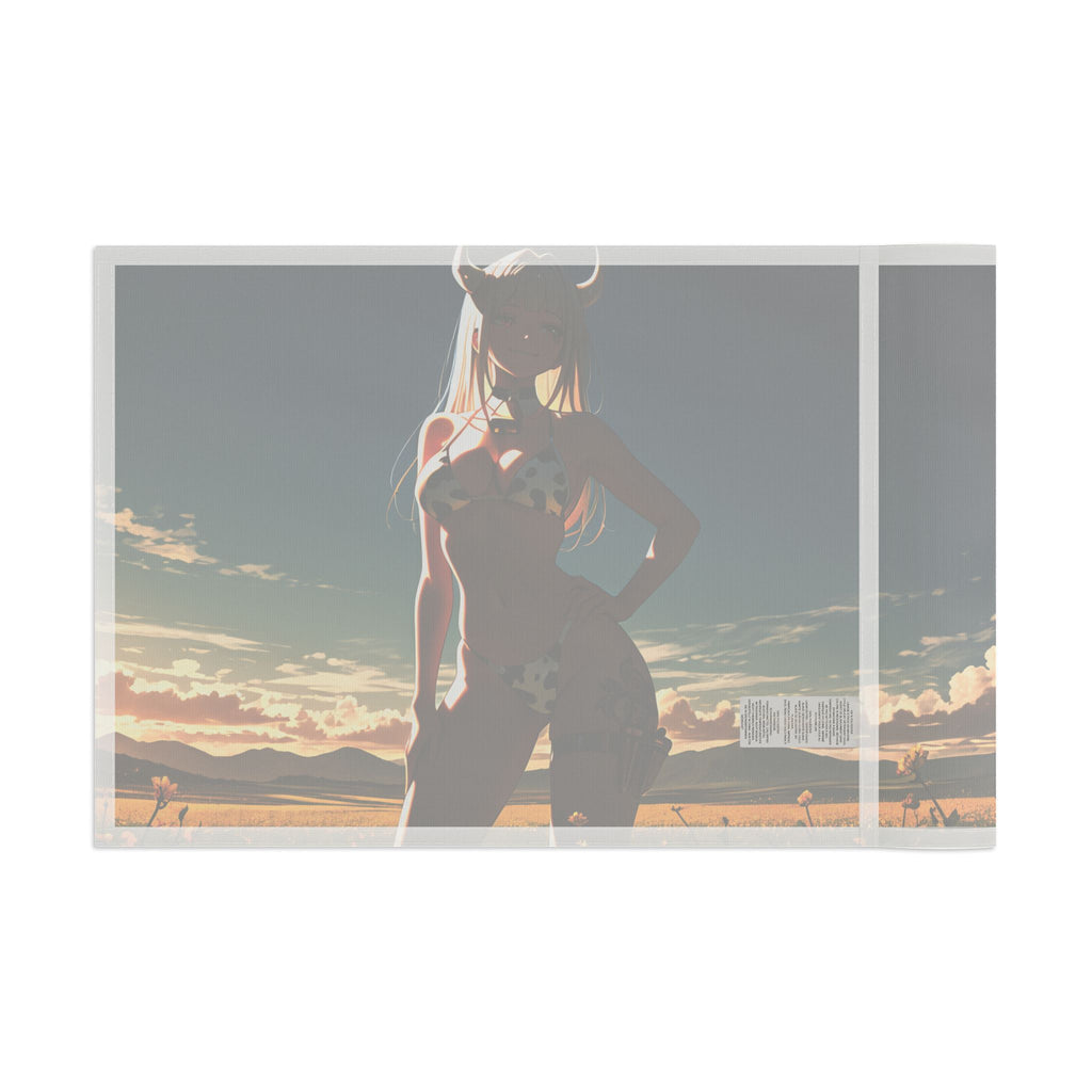 Blanc NIKKE Spicy Wall Flag Cow-Print Pinup Banner — Cow Girls Pt. 2 (Spicy)