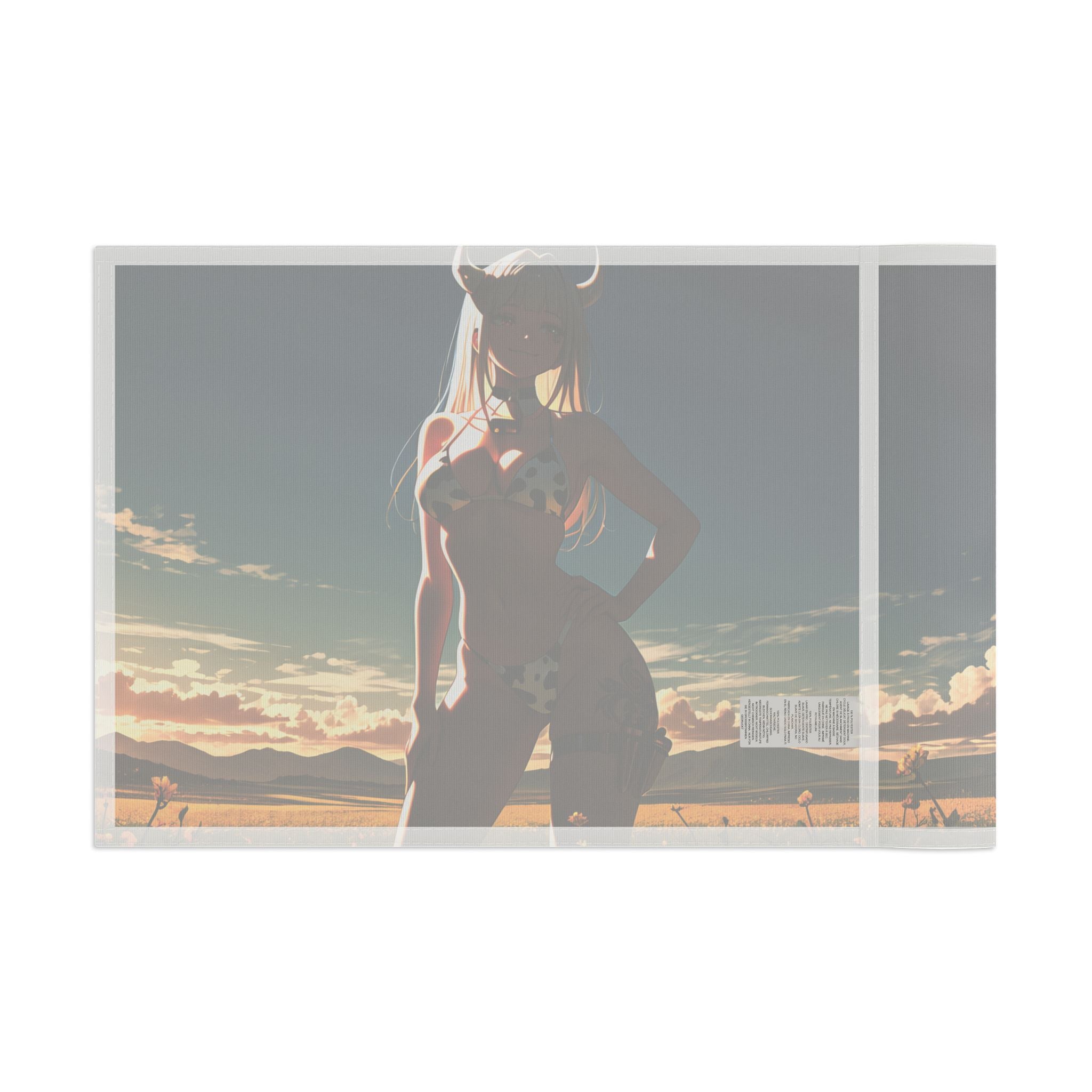 Blanc NIKKE Spicy Wall Flag Cow-Print Pinup Banner — Cow Girls Pt. 2 (Spicy)