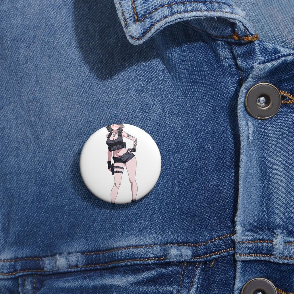 Modeus Helltaker Spicy Anime Pin Button | Tactical Pinup Fan Art