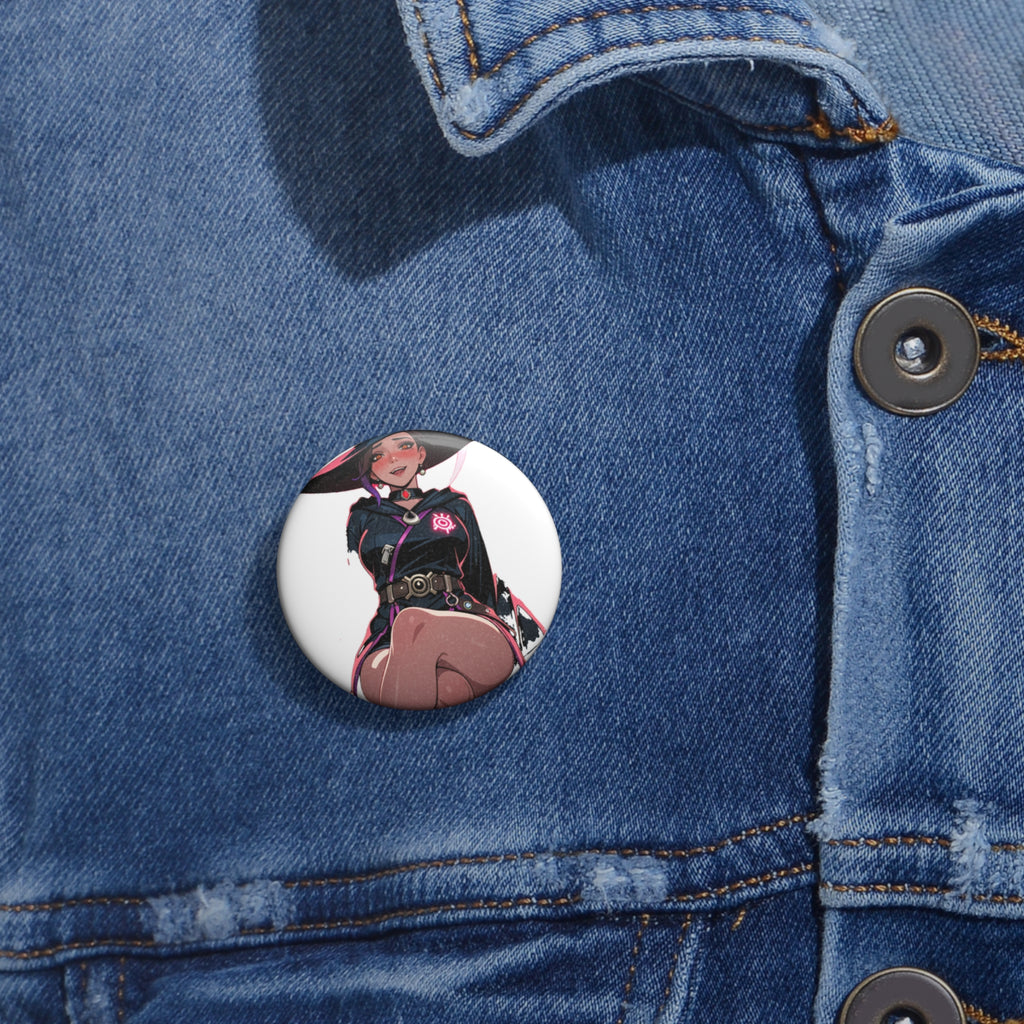 Domina Overwatch Witch Anime Pin Button — Halloween Pinup — The Spicy Den Pt. 3