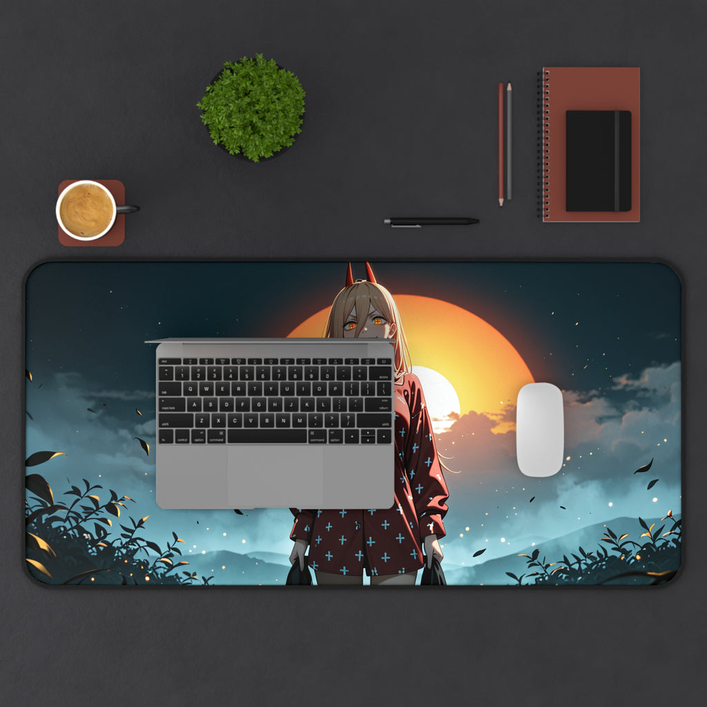 Power Chainsaw Man Anime Desk Mat | Pinup Fan Art Gaming Mouse Pad XL