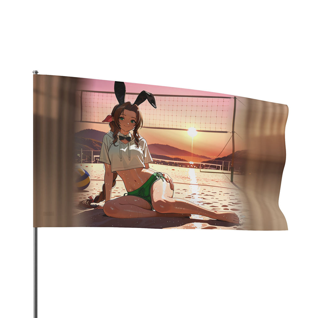 Aerith FF7 Anime Wall Flag Beach Bunny Pinup Banner — Bunny Girls Pt. 8