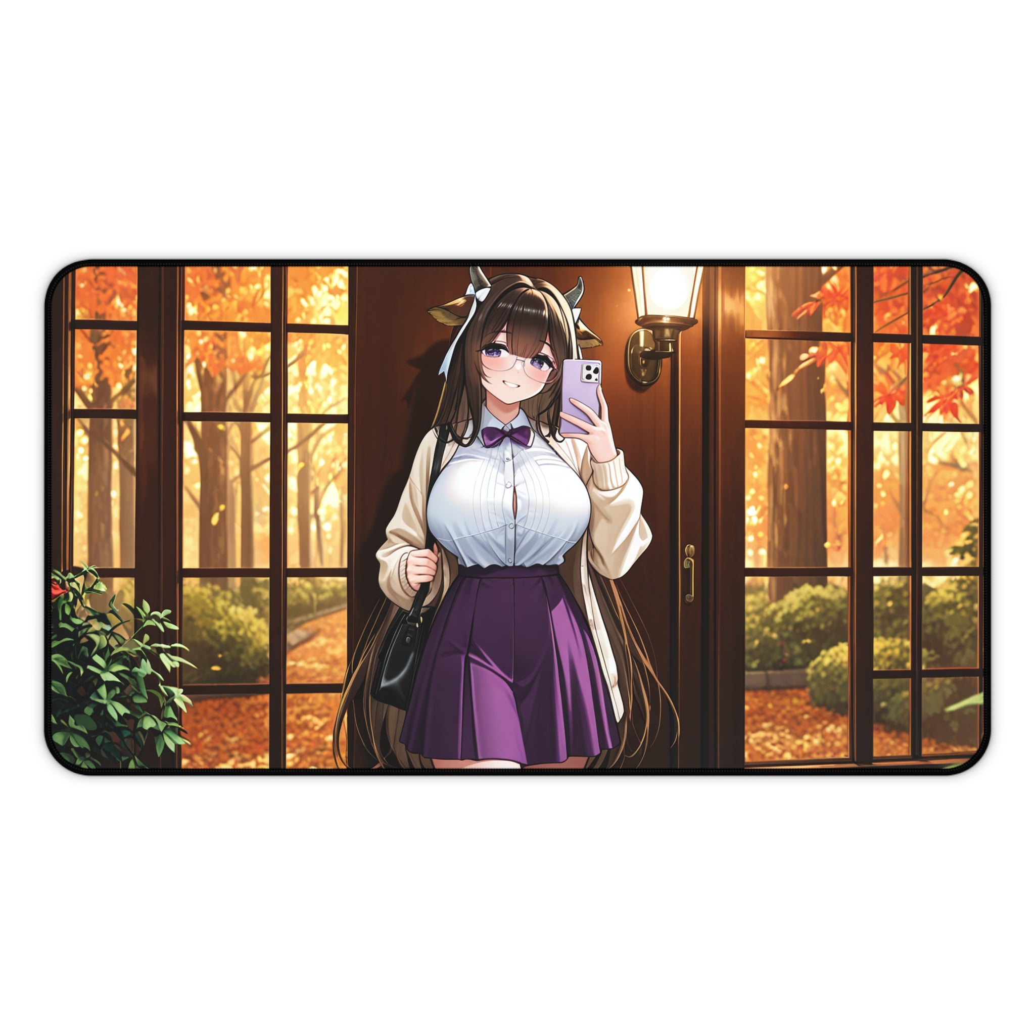 Kashino Azur Lane Anime Desk Mat Soft Cute Librarian Bookstore Art