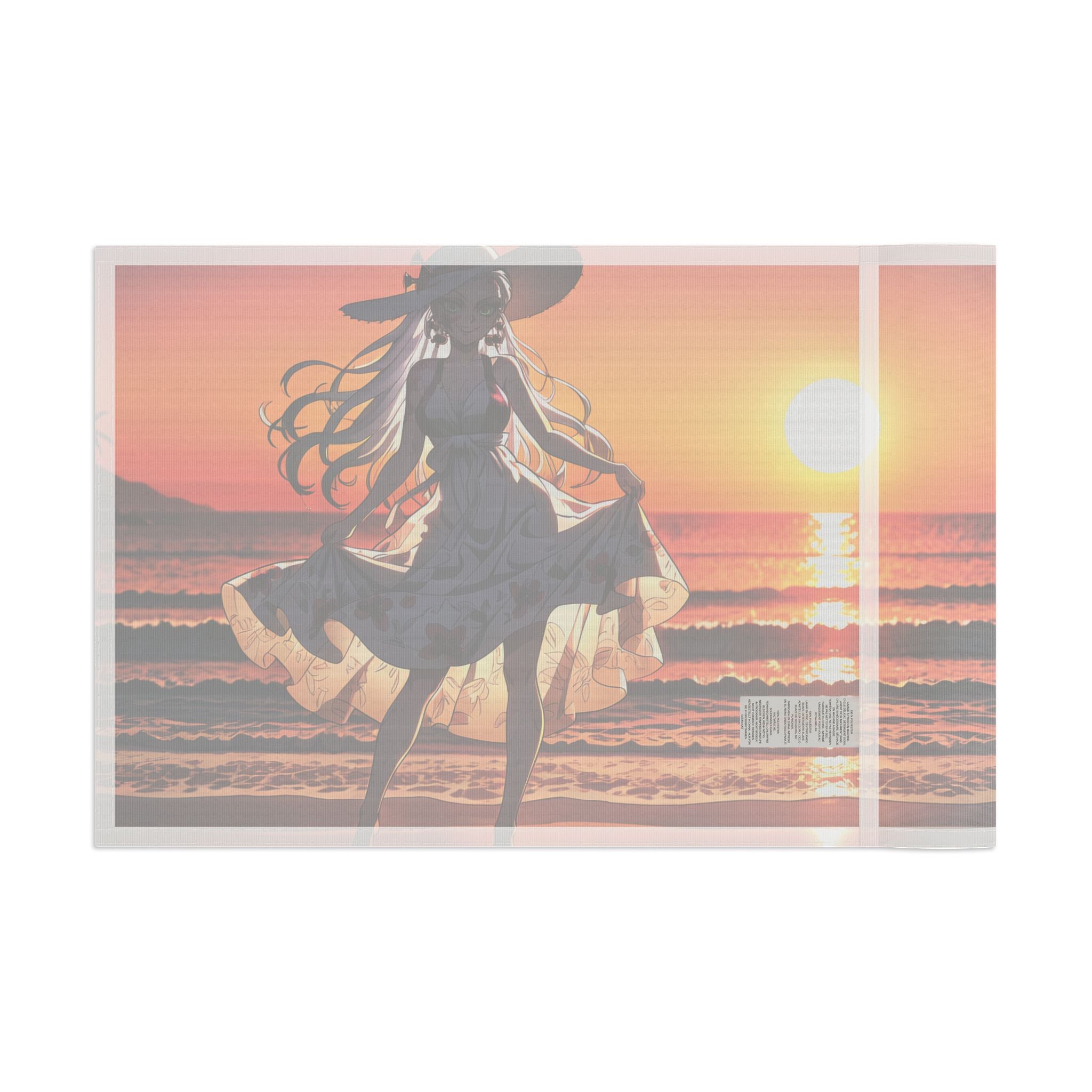 Daki Demon Slayer Wall Flag Sunset Beach Pinup Banner — Beach Babes Pt. 2