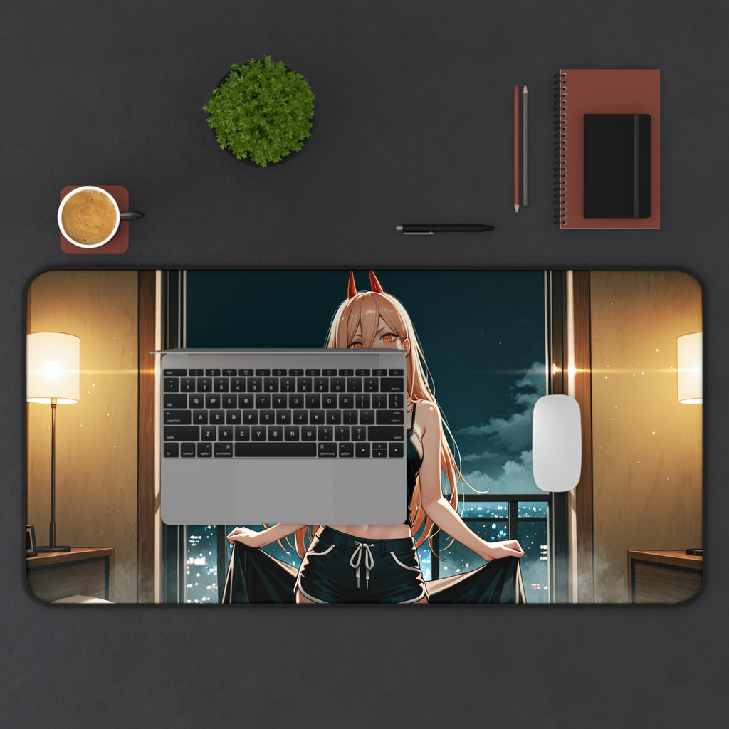 Power Chainsaw Man Anime Desk Mat Spicy | Pinup Fan Art Mouse Pad XL