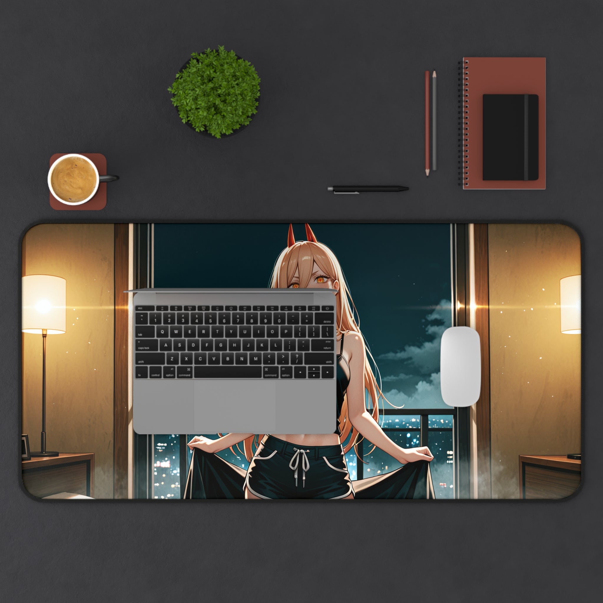 Power Chainsaw Man Anime Desk Mat Spicy | Pinup Fan Art Mouse Pad XL