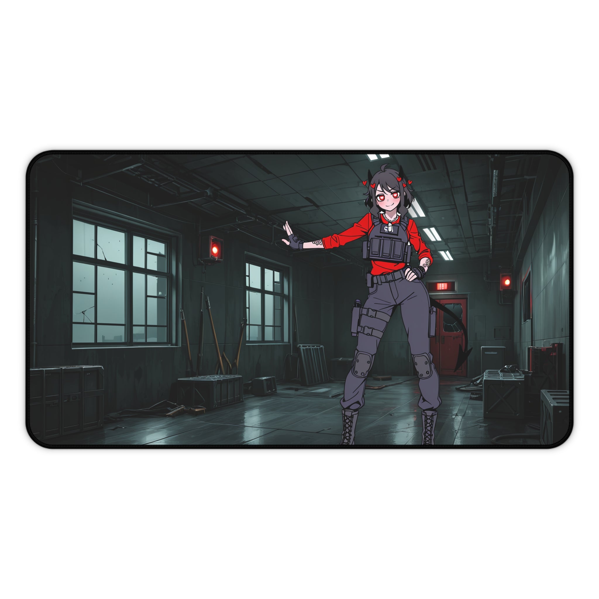 Modeus Helltaker Desk Mat | Tactical Anime Pinup Fan Art — Tactical Girls Pt. 1