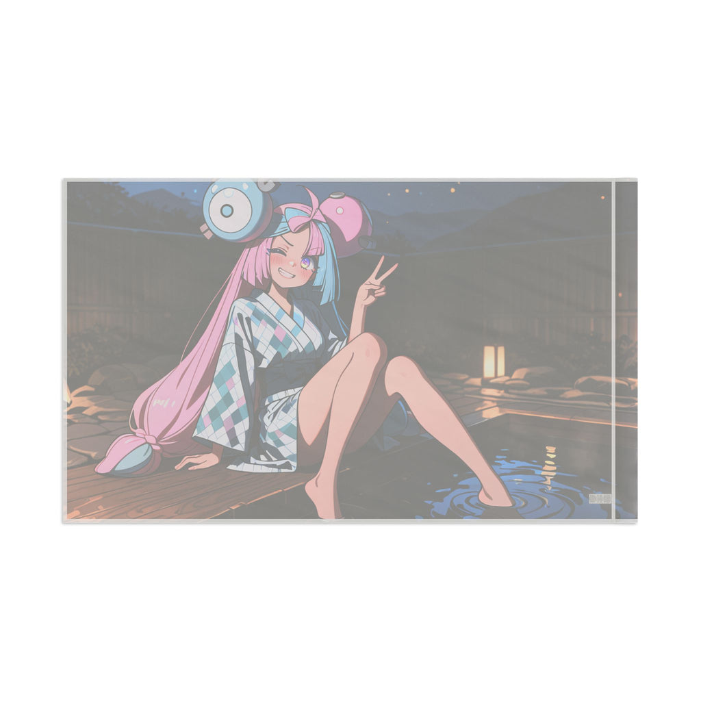Iono Anime Wall Flag Moonlit Onsen Scene — Onsen Pt. 2