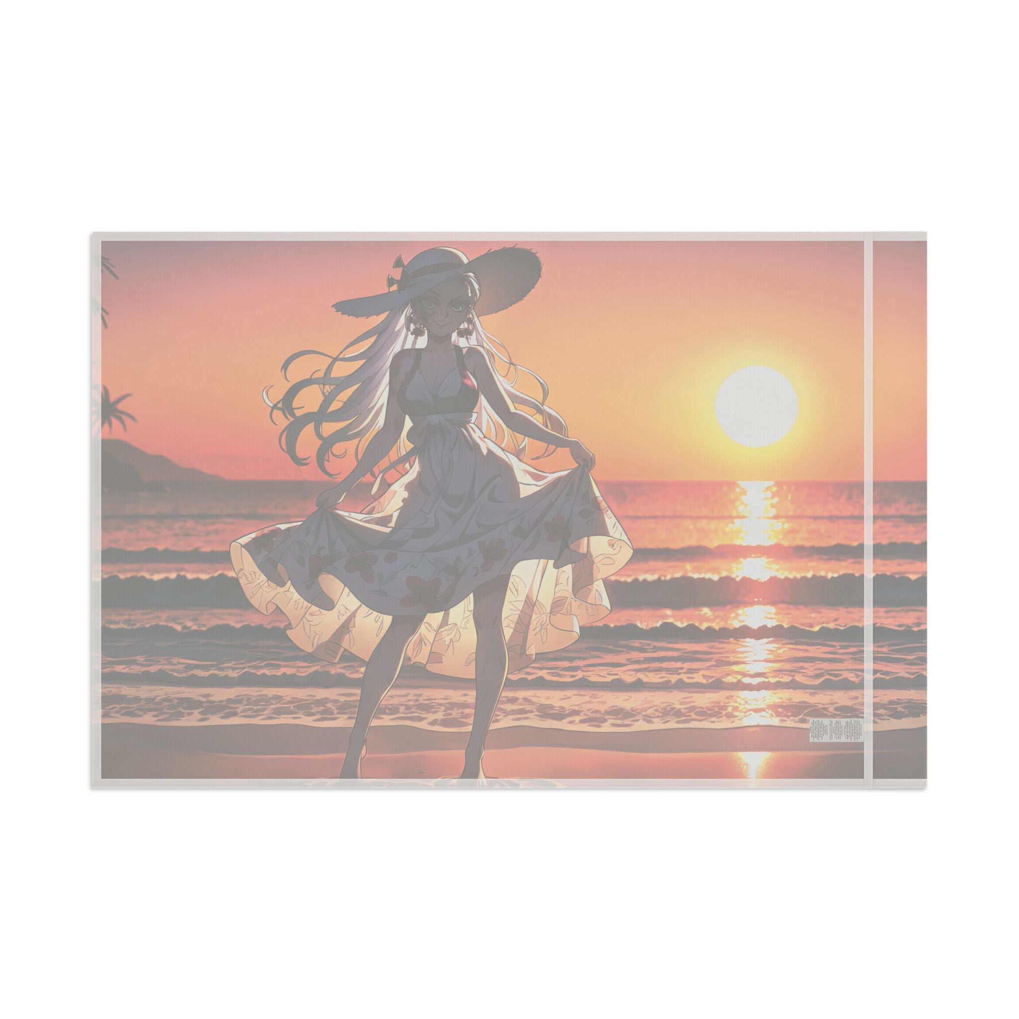 Daki Demon Slayer Wall Flag Sunset Beach Pinup Banner — Beach Babes Pt. 2