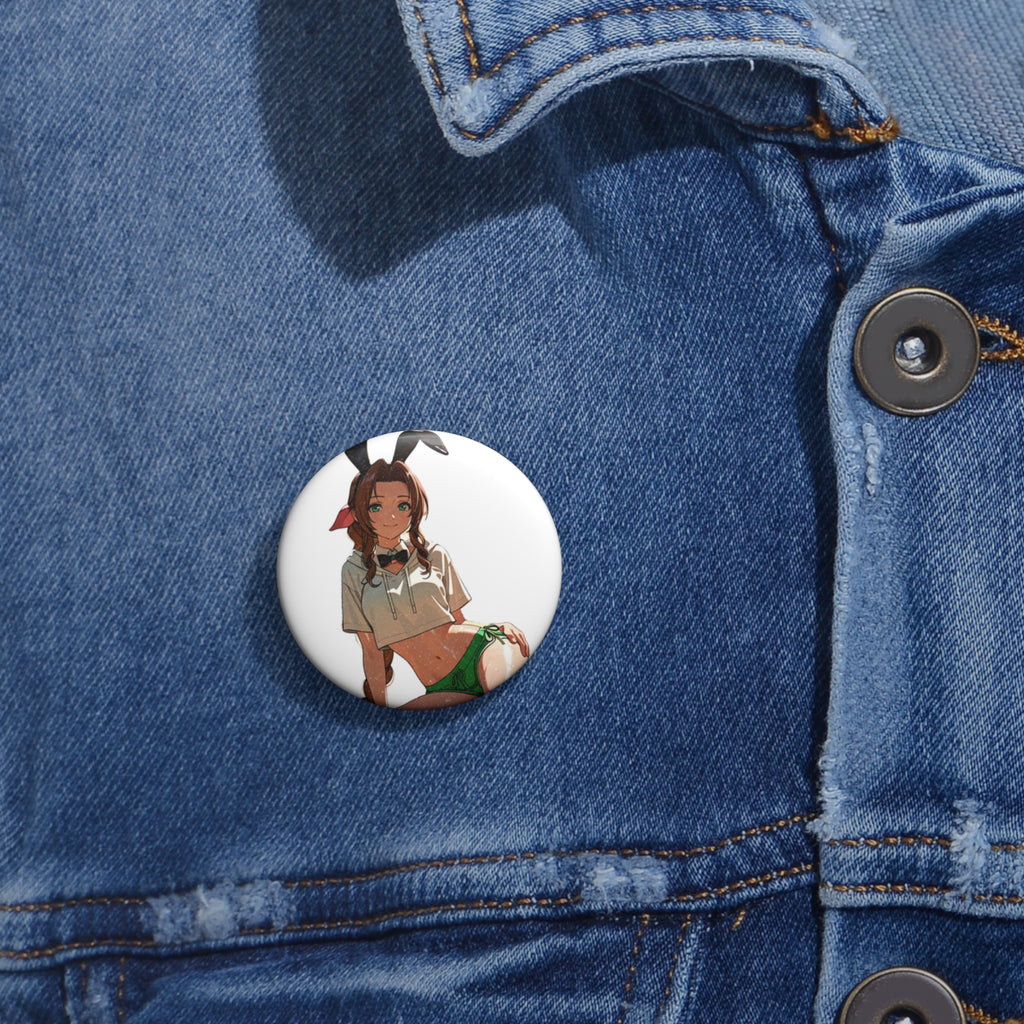 Aerith Final Fantasy VII Anime Pin Button | Bunny Girls Pt. 8