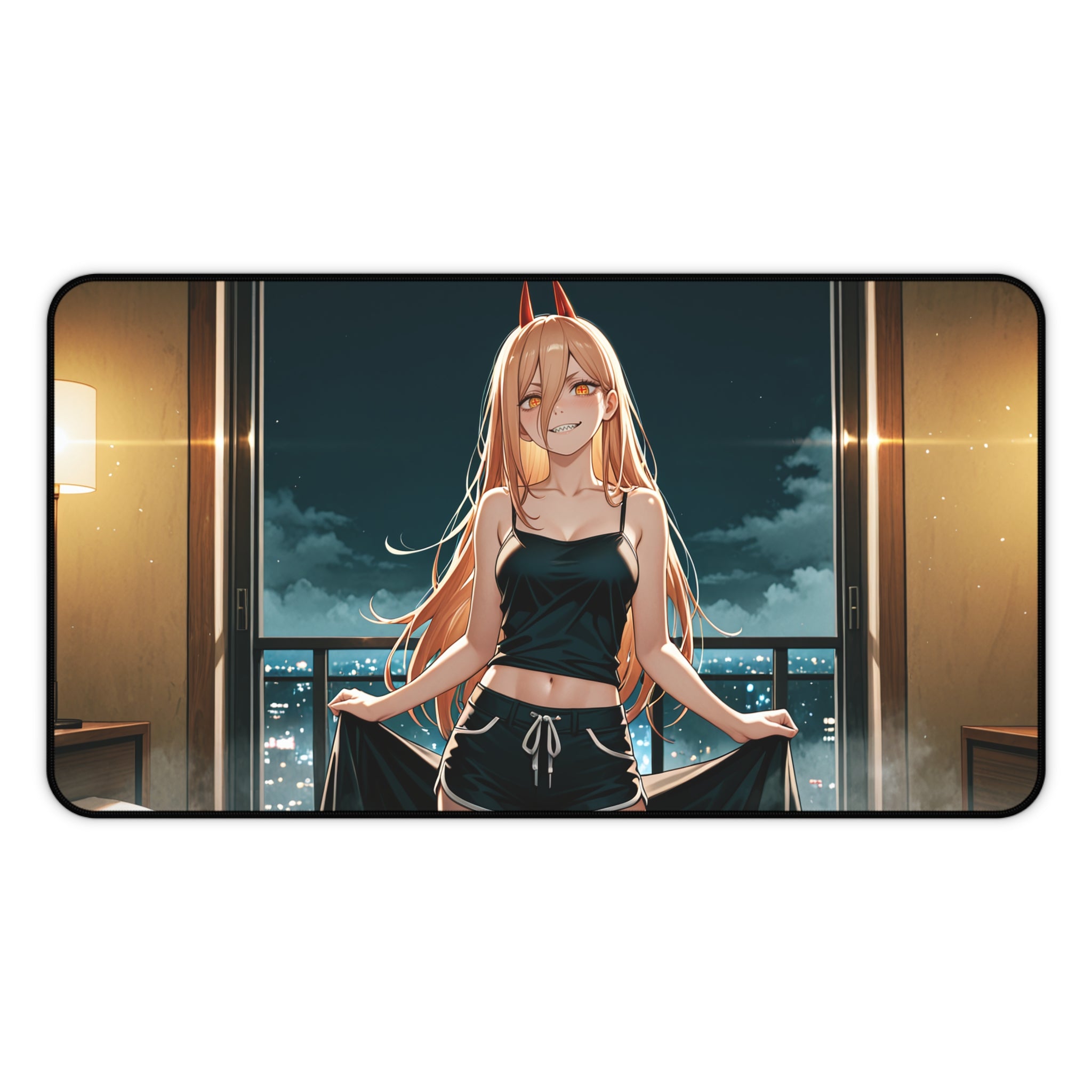 Power Chainsaw Man Anime Desk Mat Spicy | Pinup Fan Art Mouse Pad XL