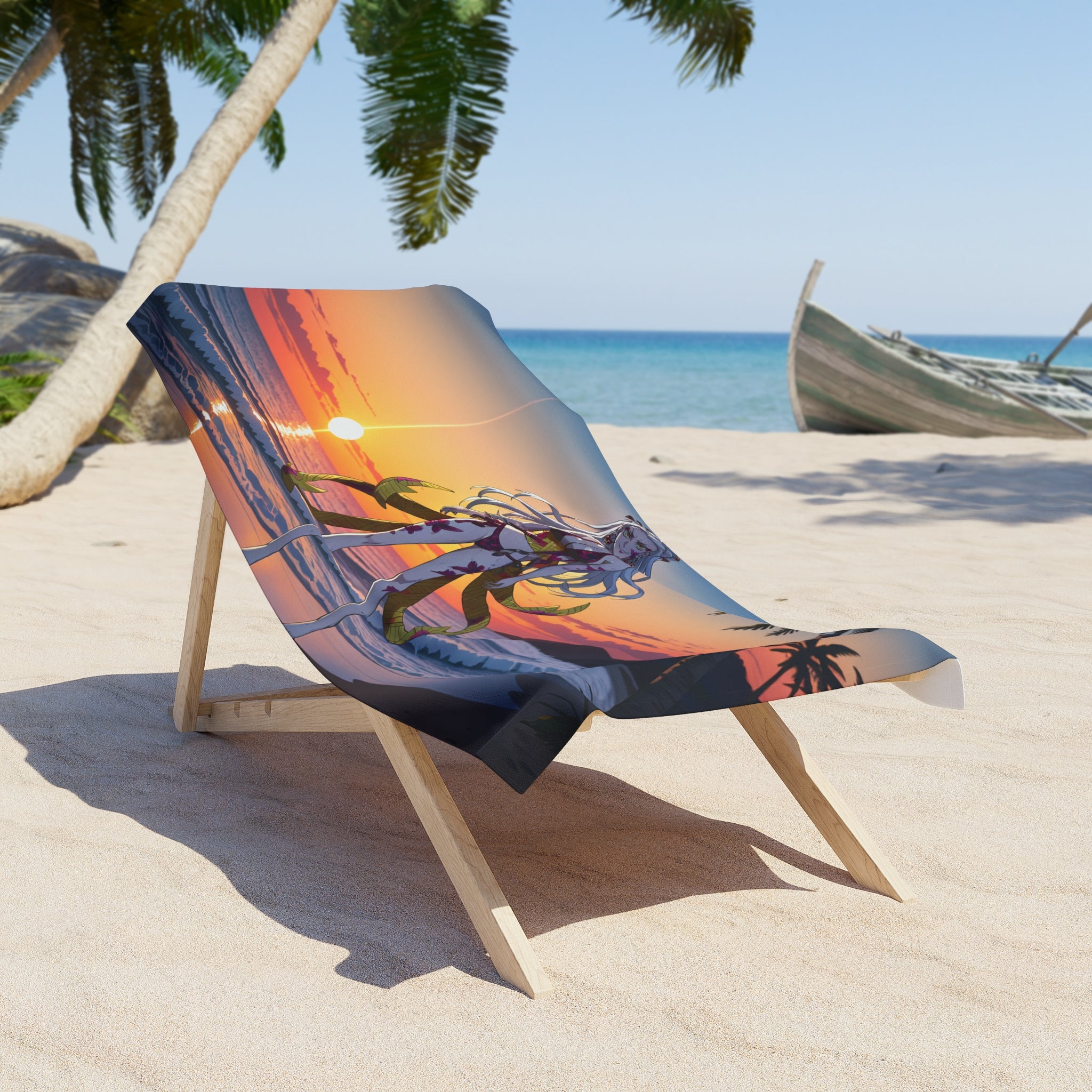 Daki Demon Slayer Spicy Anime Beach Towel Sunset Pinup | Beach Babes Pt. 2