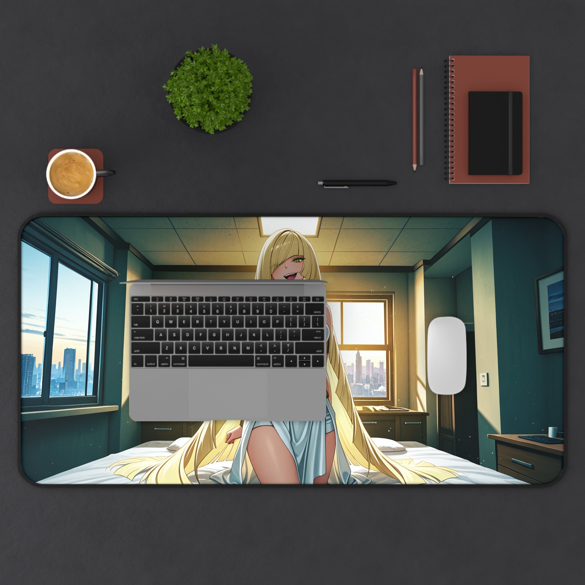 Lusamine Spicy Anime Pinup Desk Mat | Fan Art Mouse Pad XL — Boudoir Pt. 5