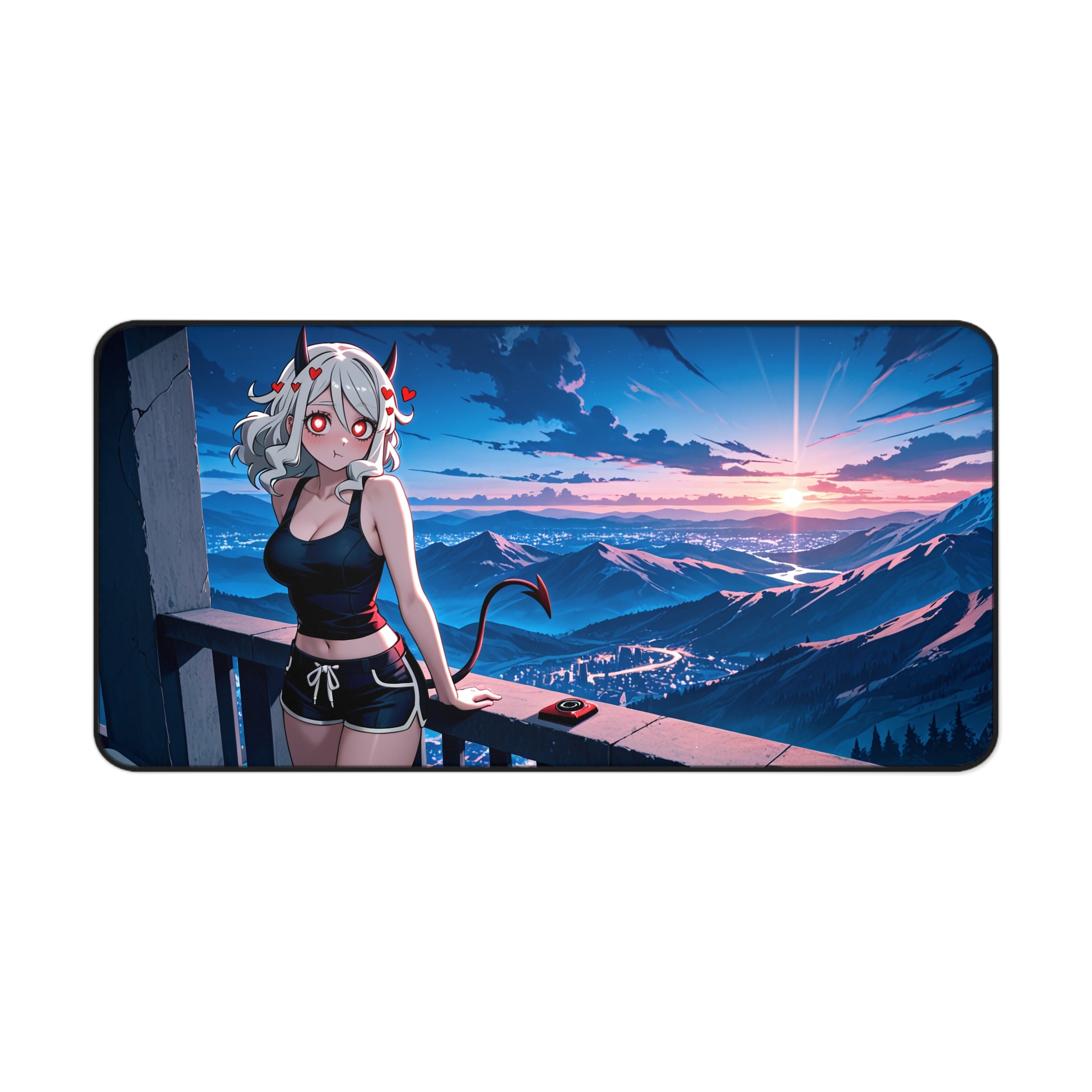 Modeus Helltaker Anime Desk Mat | Pinup Fan Art XL Gaming Mouse Pad