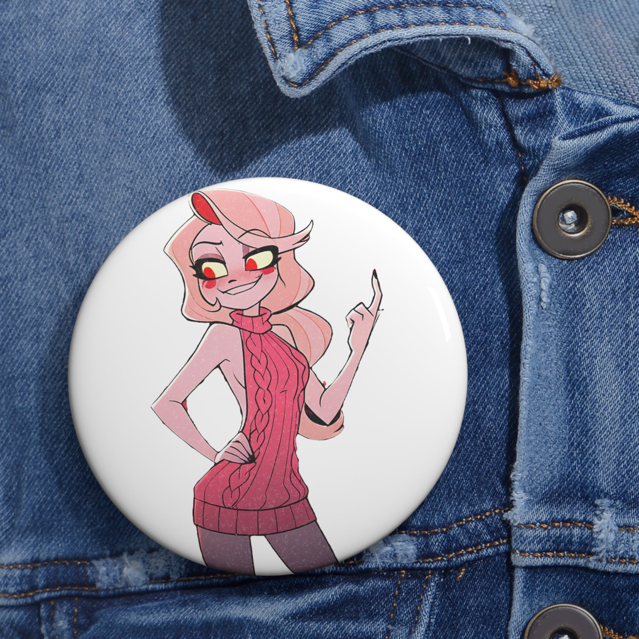 Charlie Morningstar Hazbin Hotel Anime Pin Button Spicy — Virgin Killer Pt. 2