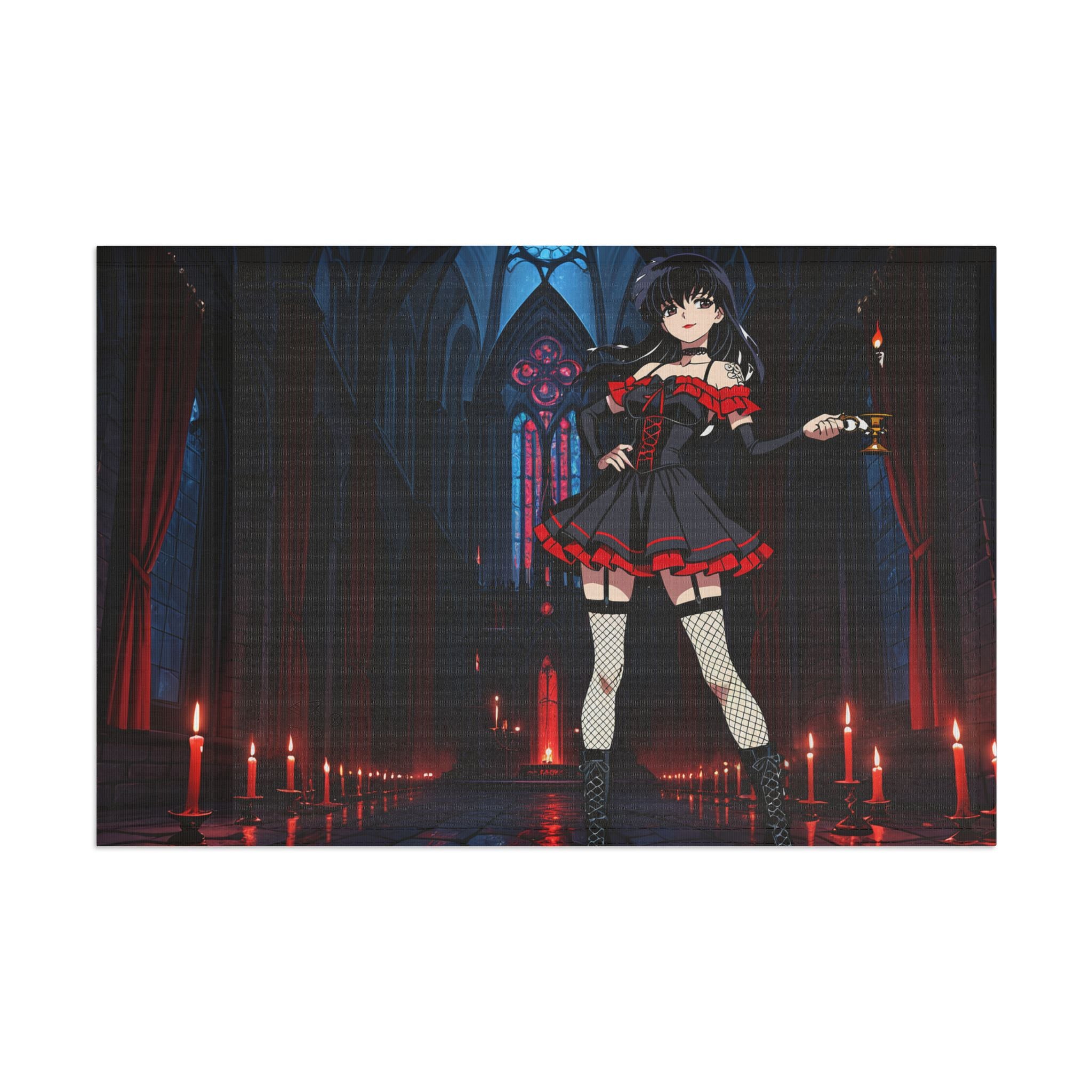 Kagome Inuyasha Spicy Gothic Pinup Anime Wall Flag | Dark Banner