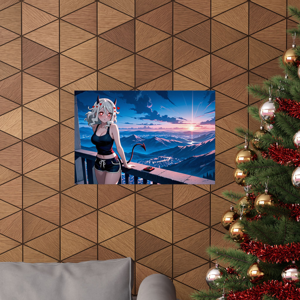Modeus Helltaker Anime Wall Art Poster | Pinup Gaming Room Print