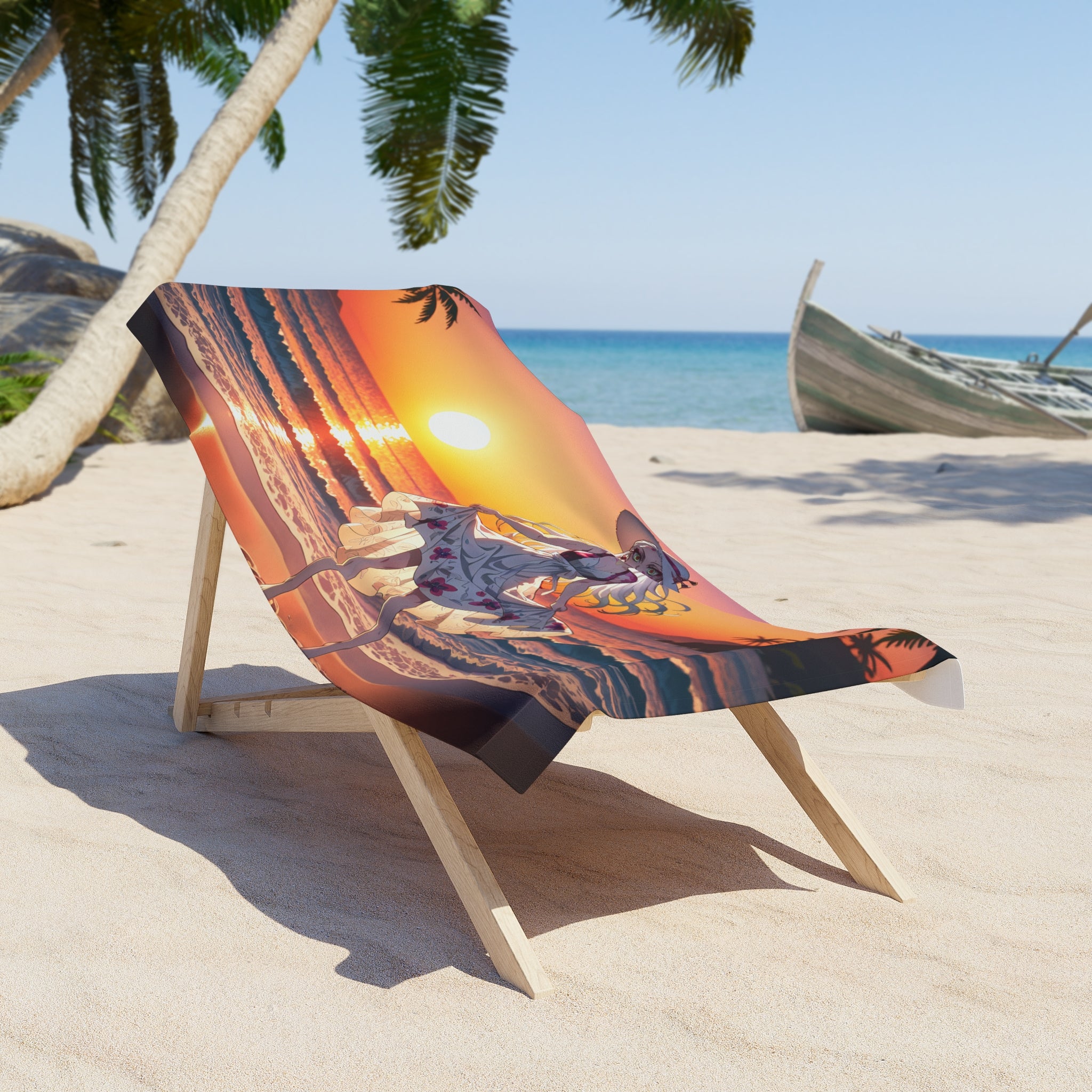 Daki Demon Slayer Anime Beach Towel Sunset Pinup | Beach Babes Pt. 2