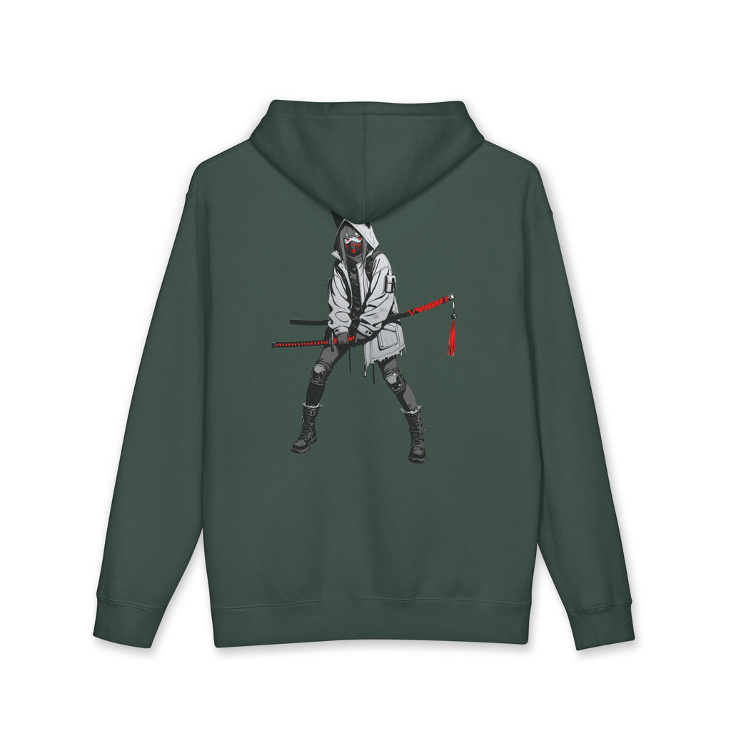 Anime Streetwear Hoodie Kitsune Ronin Back Graphic Pullover