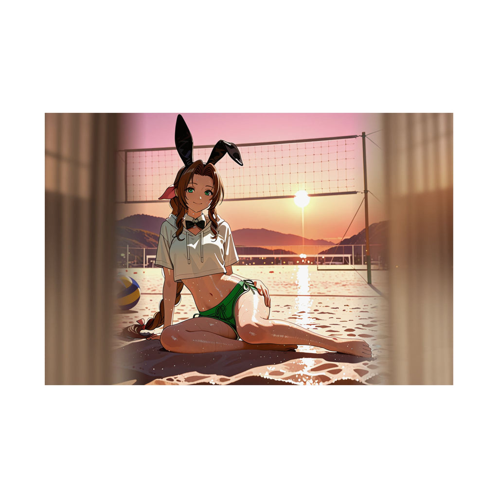 Aerith FF7 Anime Wall Art Poster Beach Bunny Pinup — Bunny Girls Pt. 8