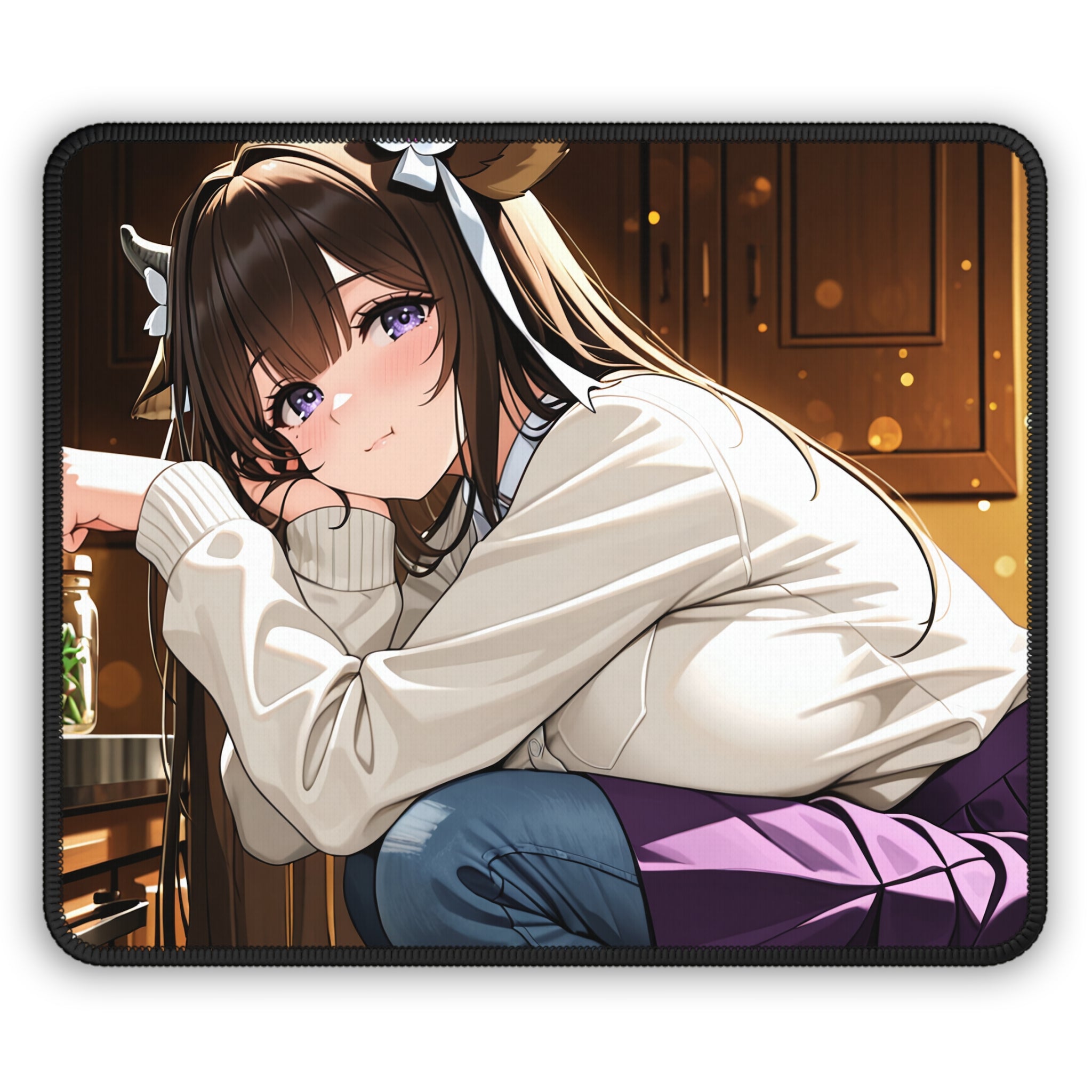Kashino Azur Lane Anime Mouse Pad | Soft Cute Varsity Jacket Kitchen Desk Mat