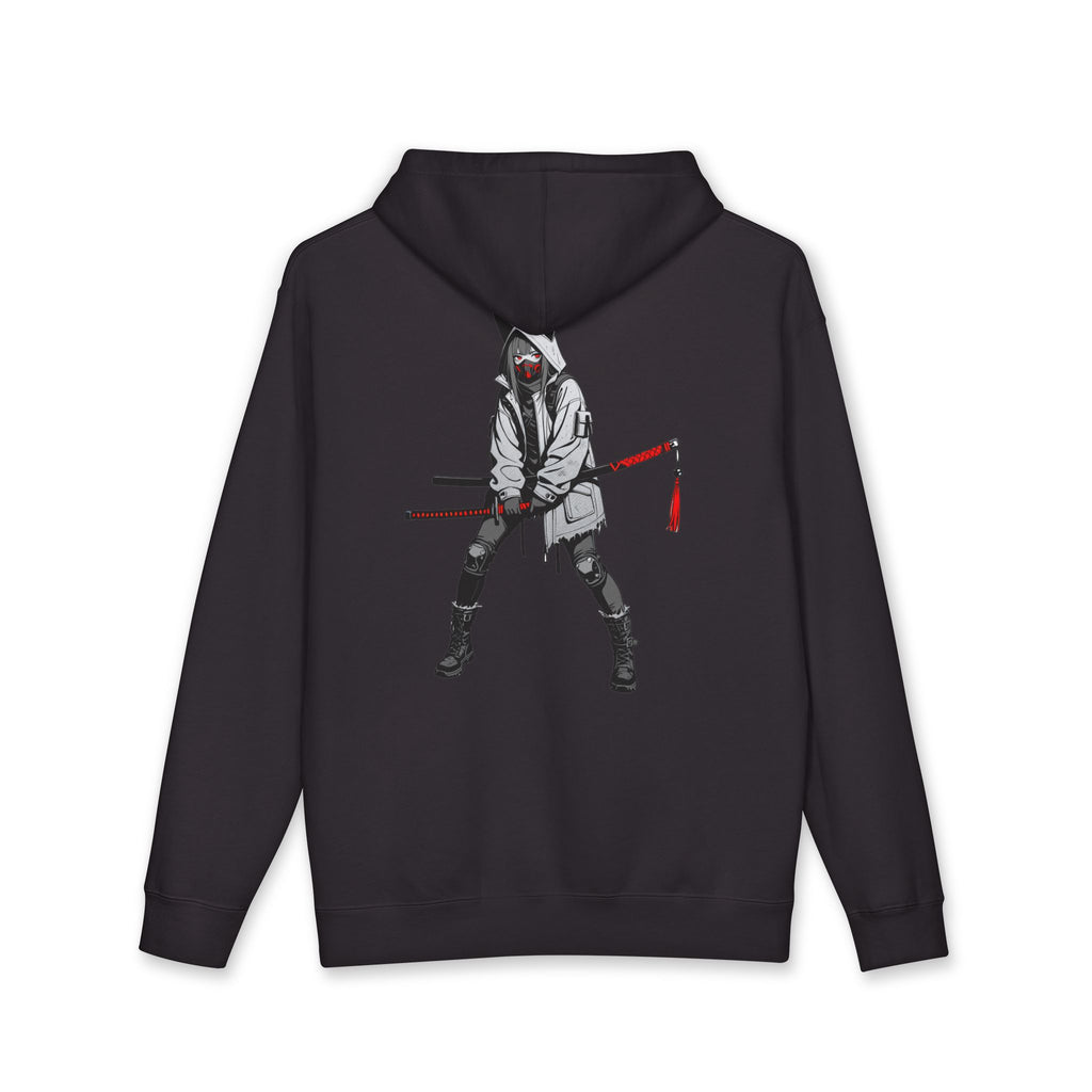 Anime Streetwear Hoodie Kitsune Ronin Back Graphic Pullover