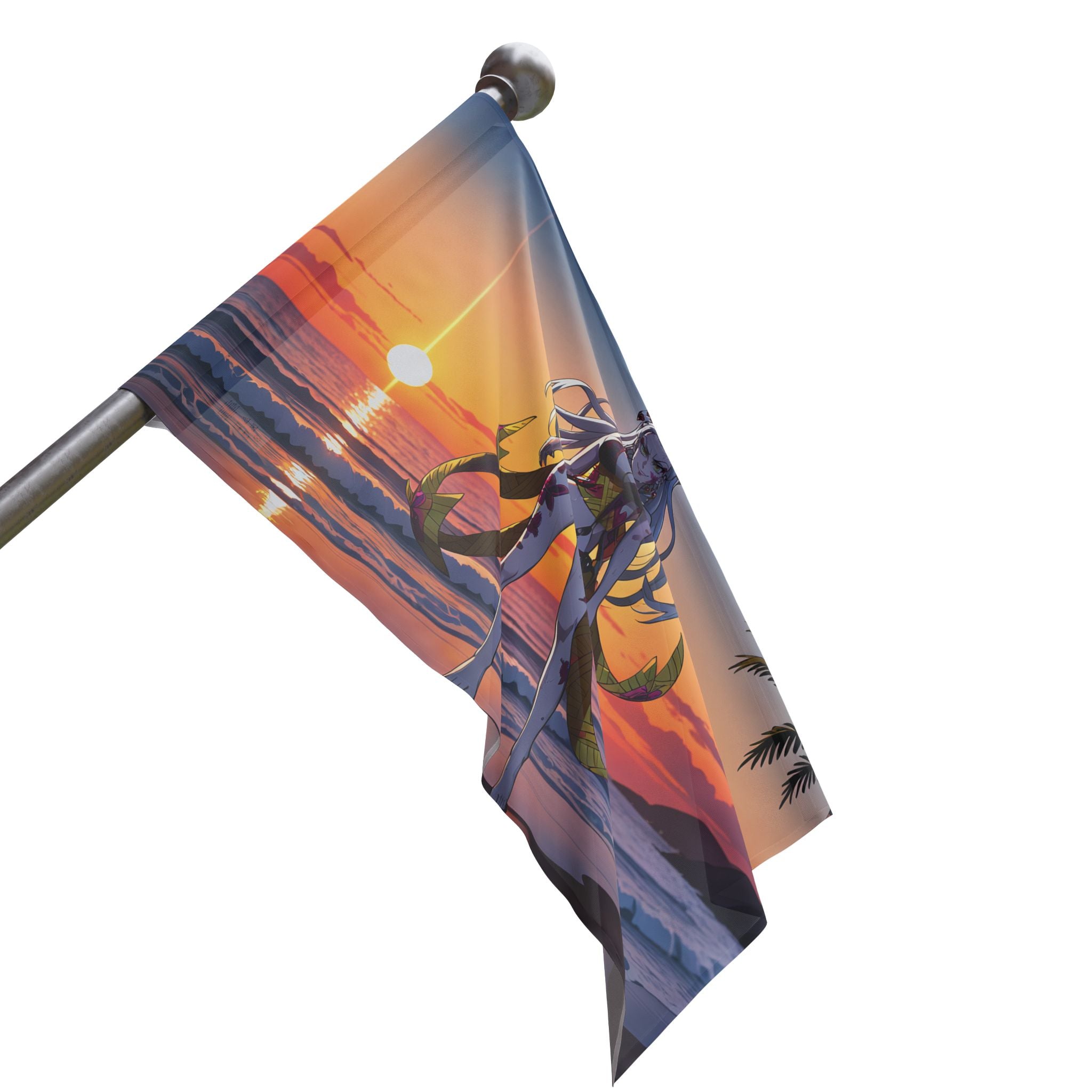 Daki Demon Slayer Spicy Wall Flag Sunset Beach Pinup — Beach Babes Pt. 2