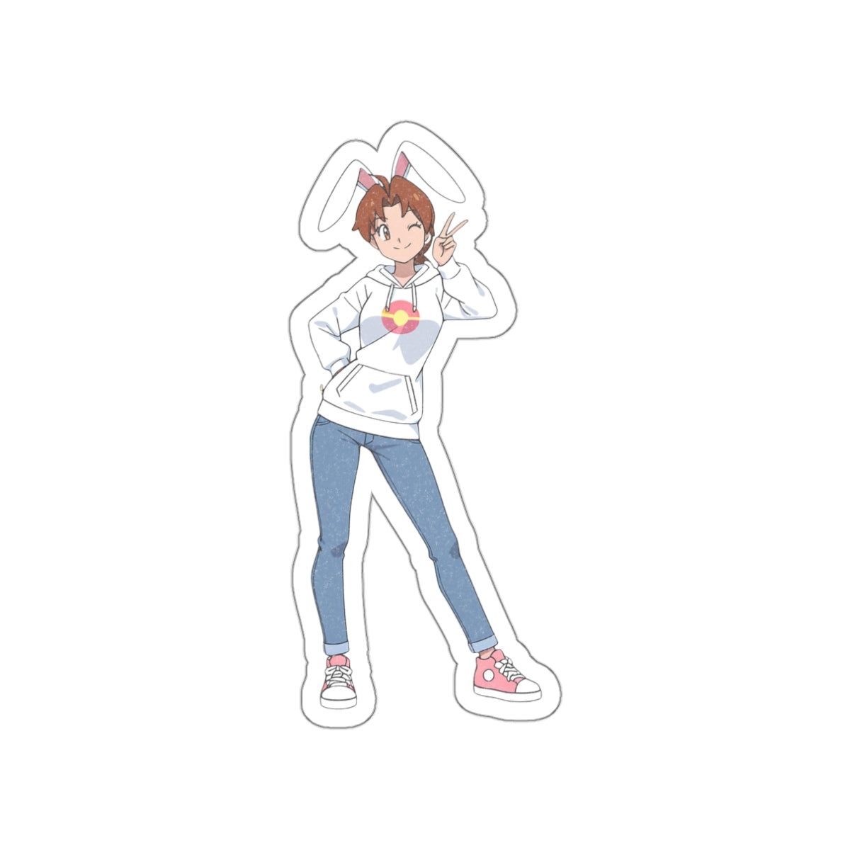 Delia Ketchum Bunny Suit Anime Pinup Die-Cut Vinyl Sticker — Bunny Girls Pt. 1