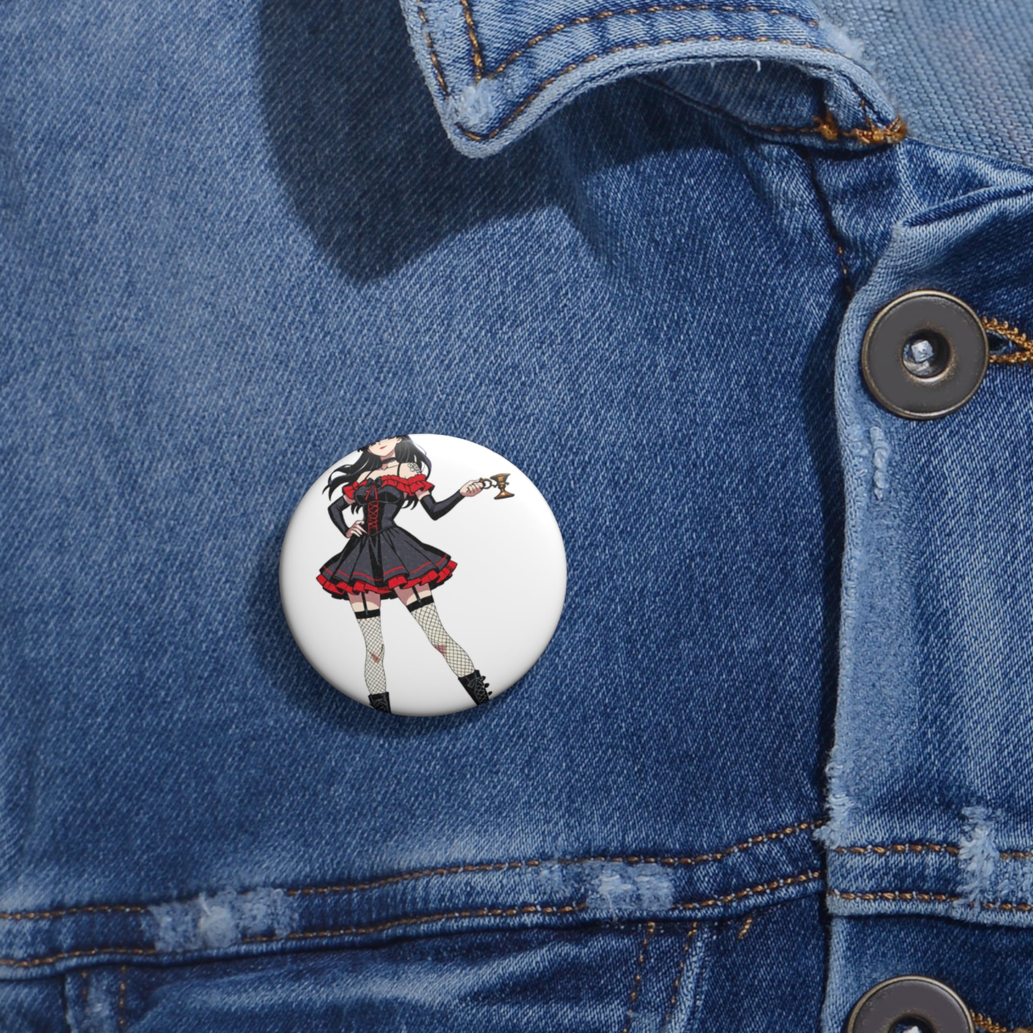 Kagome Inuyasha Gothic Anime Pin Spicy Alt Art | Dark Fan Art Badge