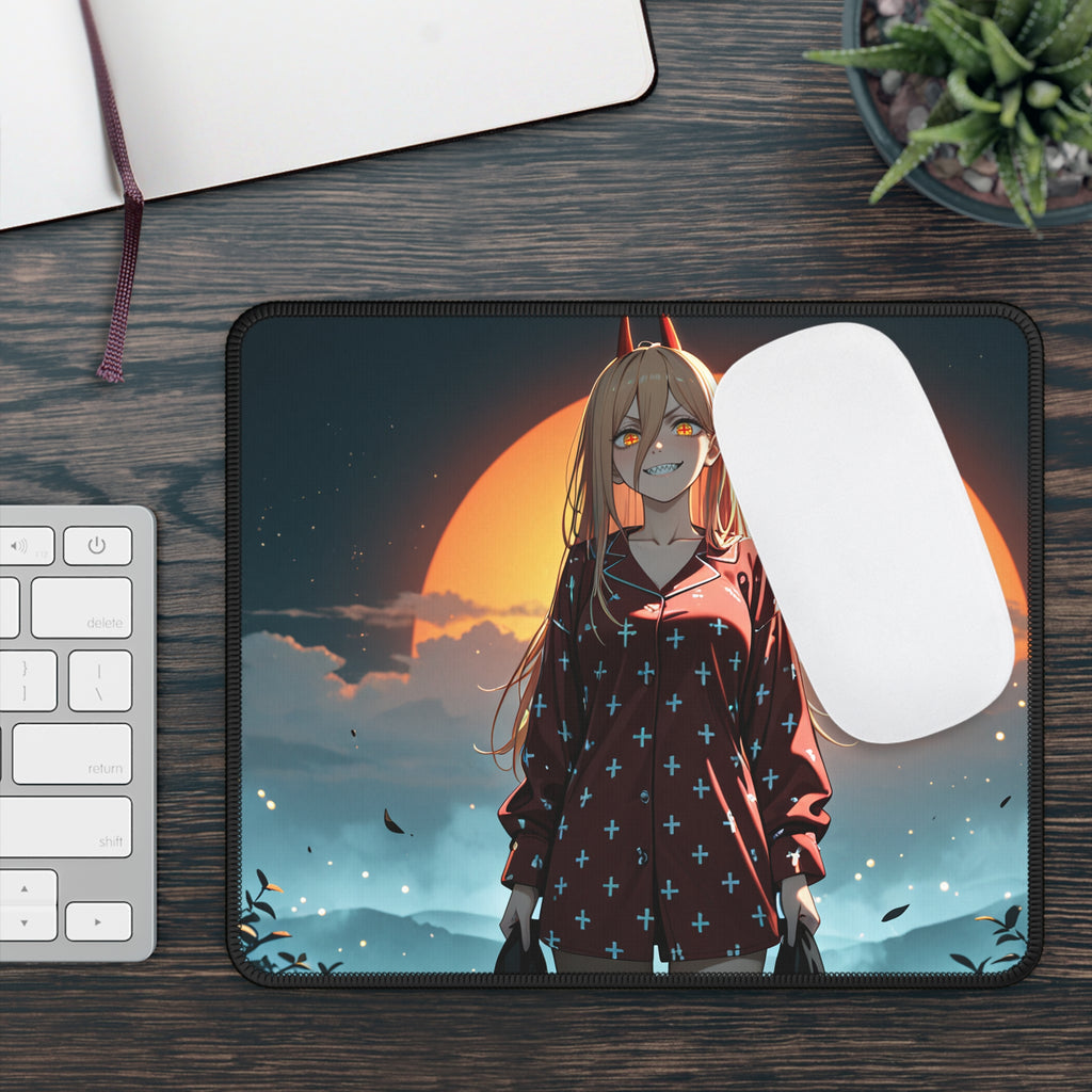 Power Chainsaw Man Anime Mouse Pad | Pinup Fan Art Gaming Desk Pad