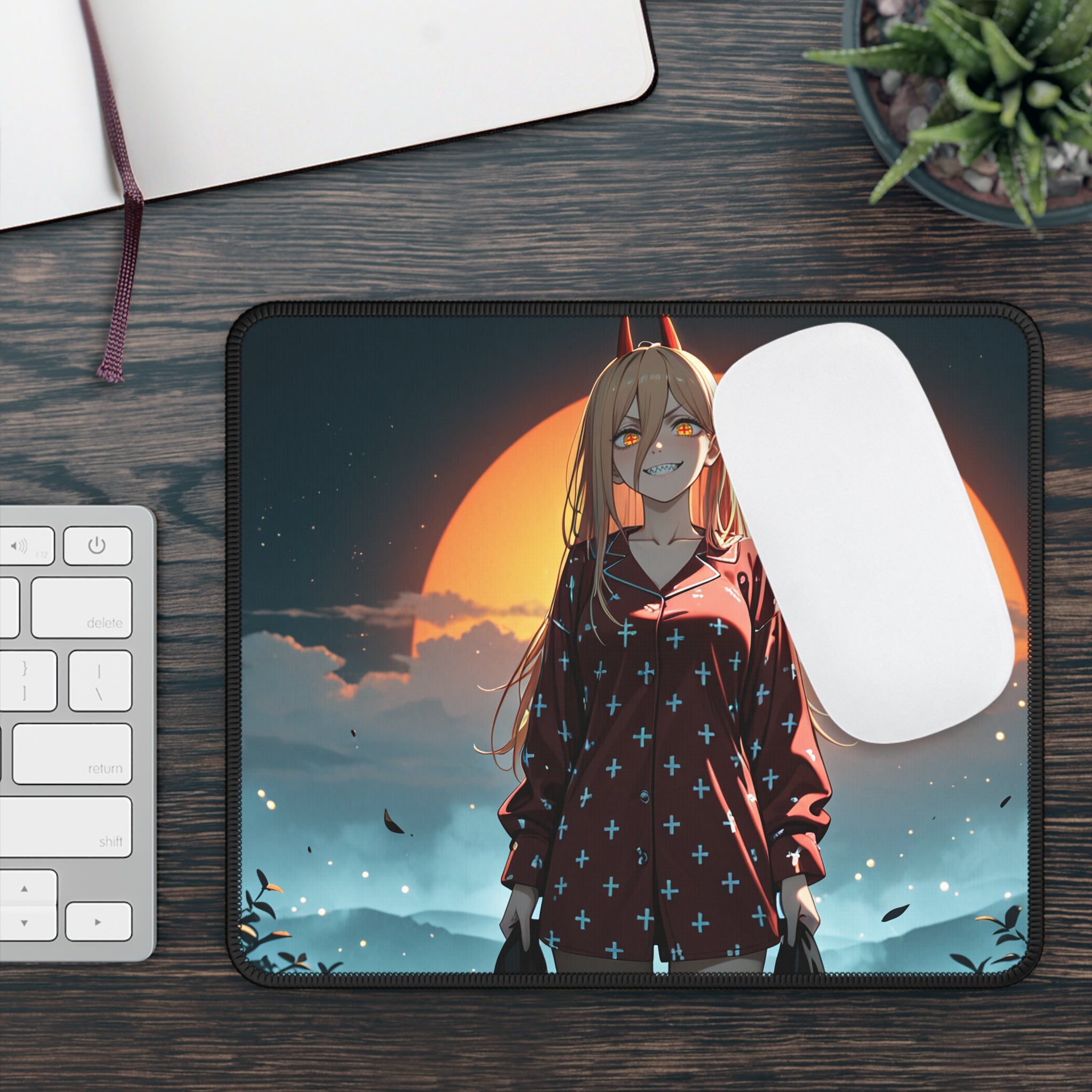 Power Chainsaw Man Anime Mouse Pad | Pinup Fan Art Gaming Desk Pad
