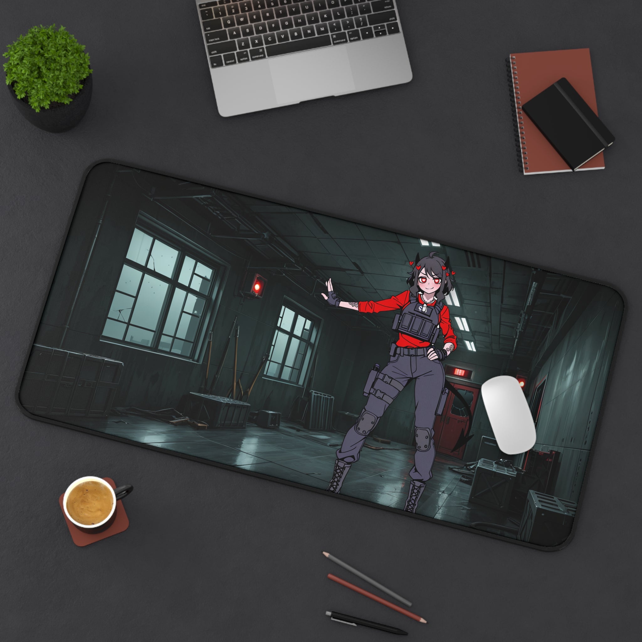 Modeus Helltaker Desk Mat | Tactical Anime Pinup Fan Art XL Mouse Pad