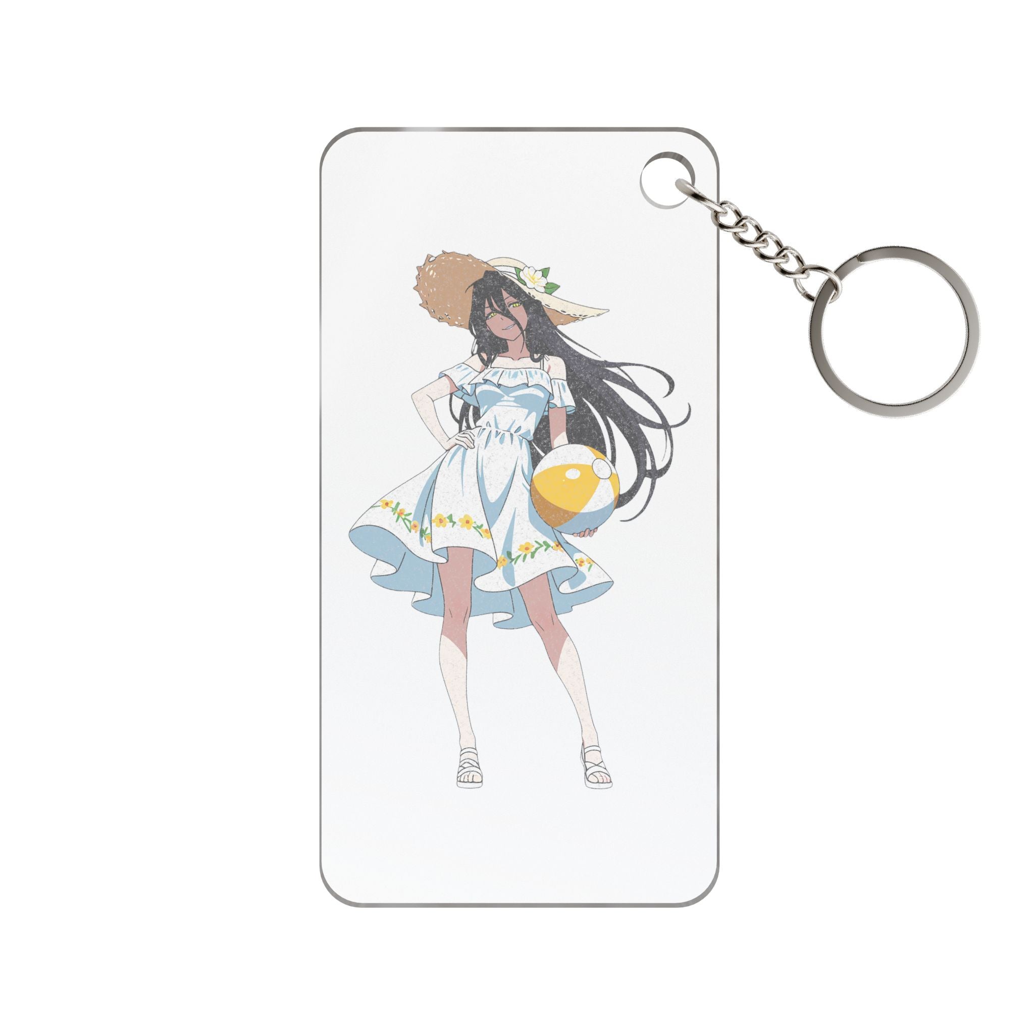 Albedo Overlord Summer Beach Anime Keychain Charm | Pinup Fan Art