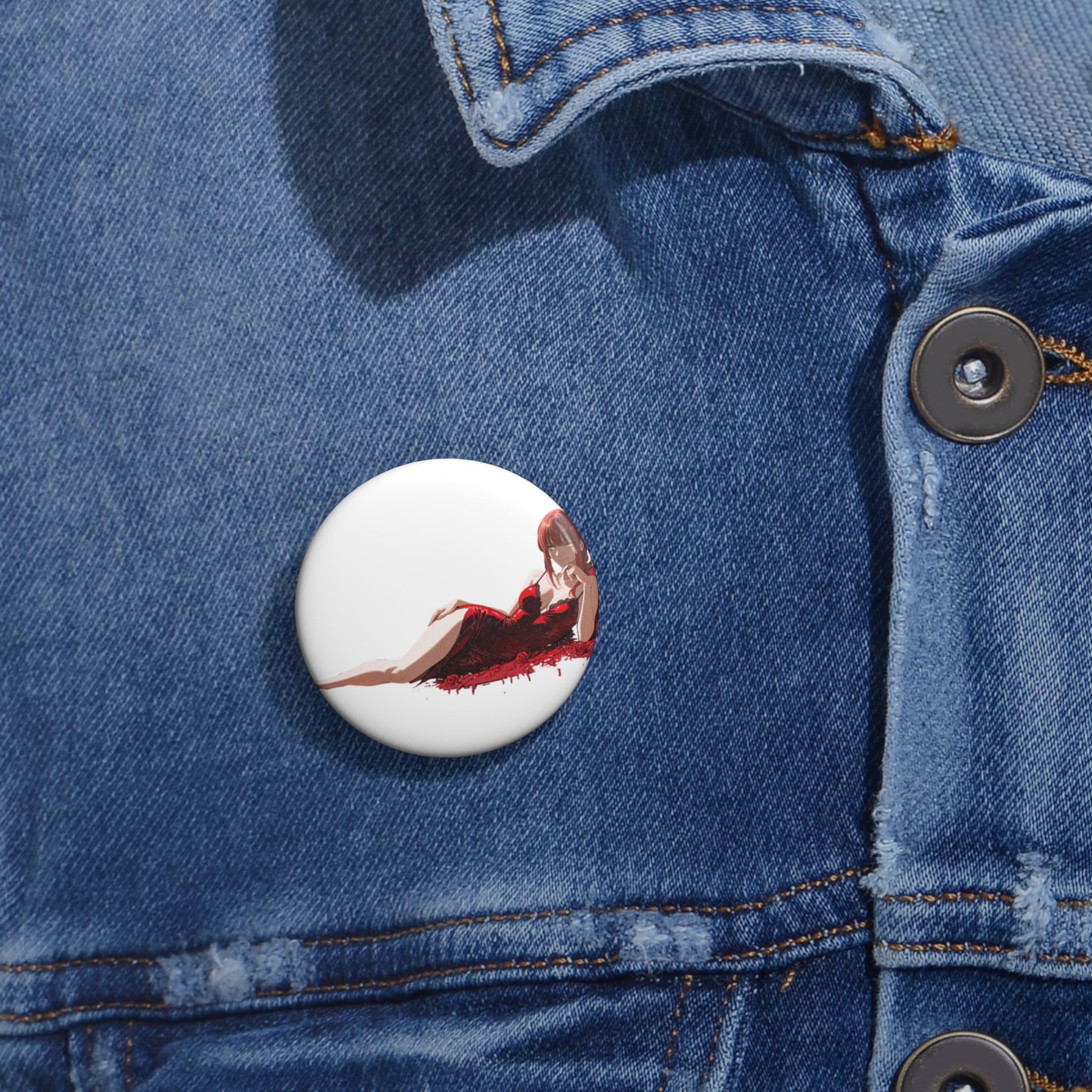 Makima Chainsaw Man Spicy Anime Pin Button Boudoir Pinup Fan Art Boudoir Pt. 1