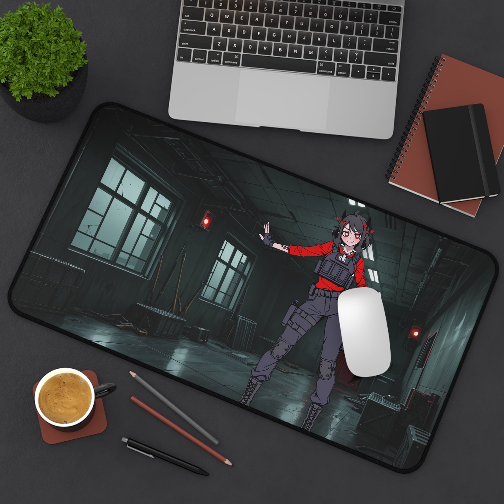 Modeus Helltaker Desk Mat | Tactical Anime Pinup Fan Art XL Mouse Pad