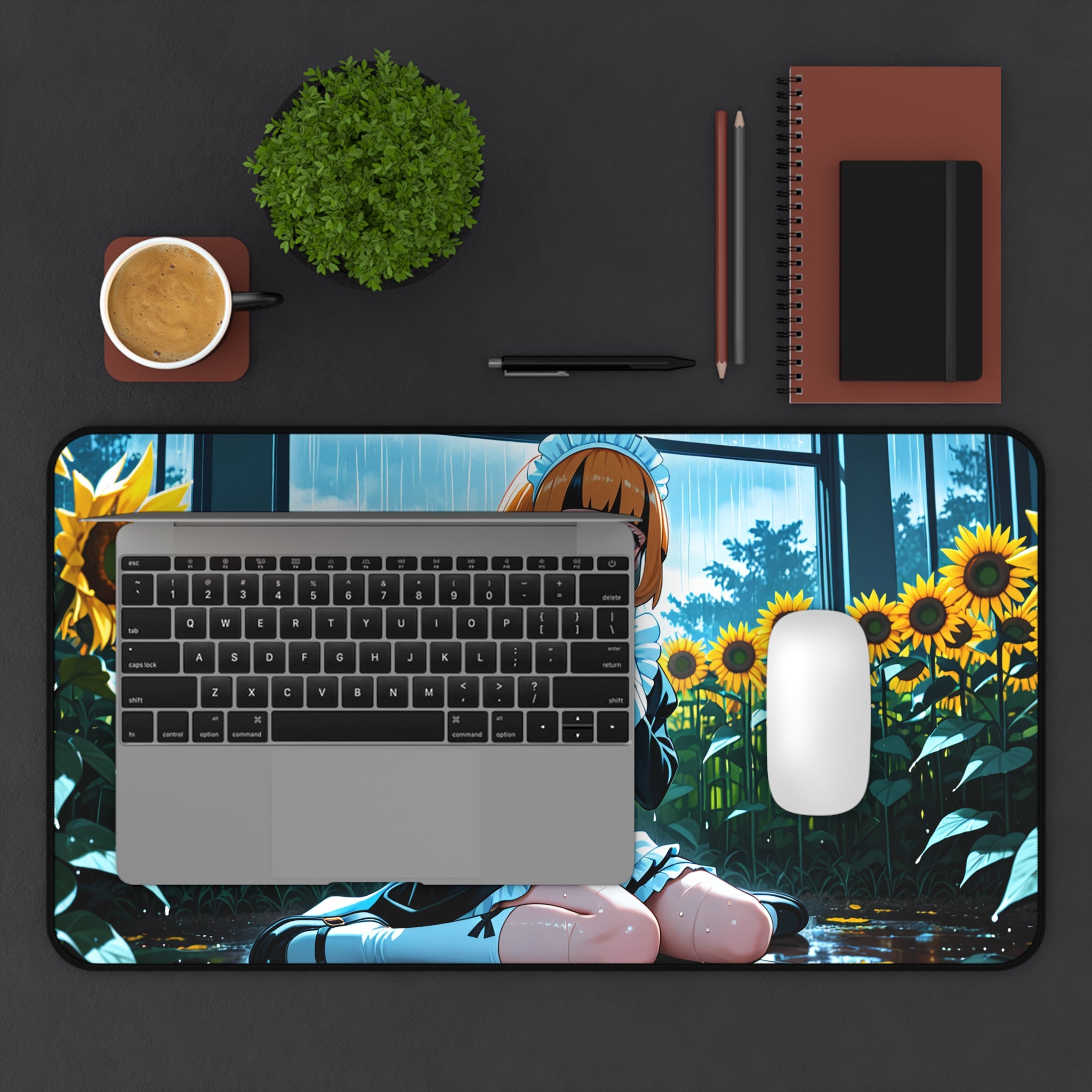 Gardenia Anime Desk Mat soft cute fan art flower field