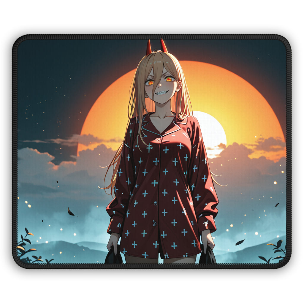 Power Chainsaw Man Anime Mouse Pad | Pinup Fan Art Gaming Desk Pad