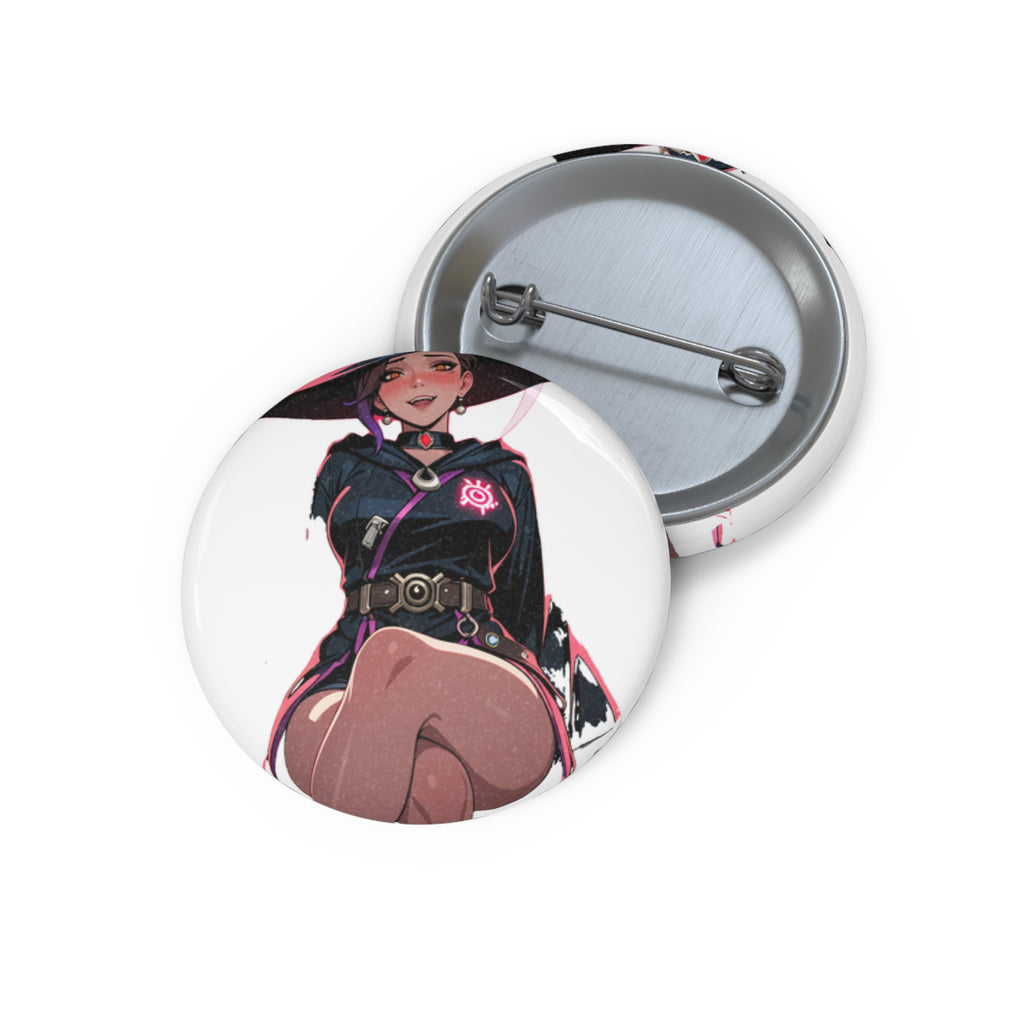 Domina Overwatch Witch Anime Pin Button — Halloween Pinup — The Spicy Den Pt. 3