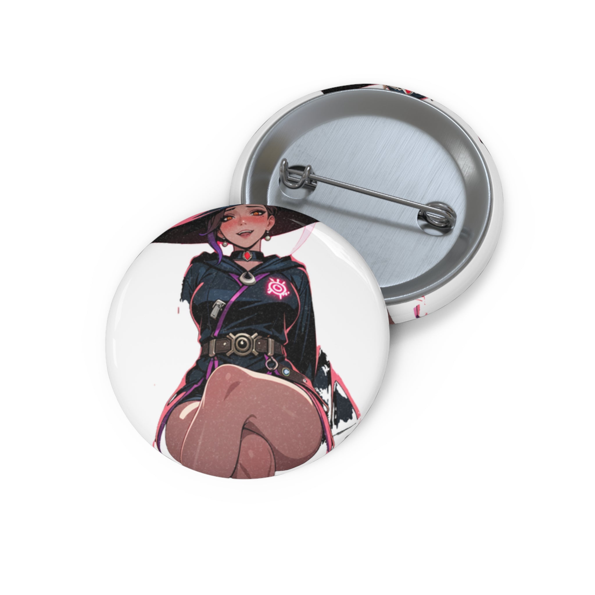 Domina Overwatch Witch Anime Pin Button — Halloween Pinup — The Spicy Den Pt. 3