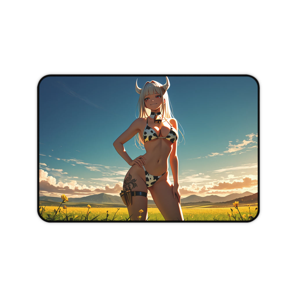 Blanc NIKKE Cow Print Anime Desk Mat Spicy Pinup — Cow Girls Pt. 2 (Spicy)