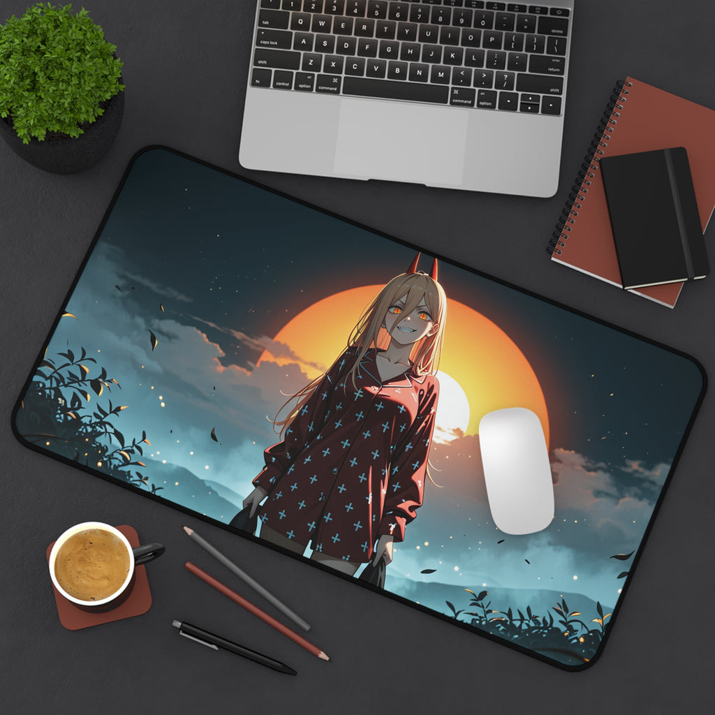 Power Chainsaw Man Anime Desk Mat | Pinup Fan Art Gaming Mouse Pad XL