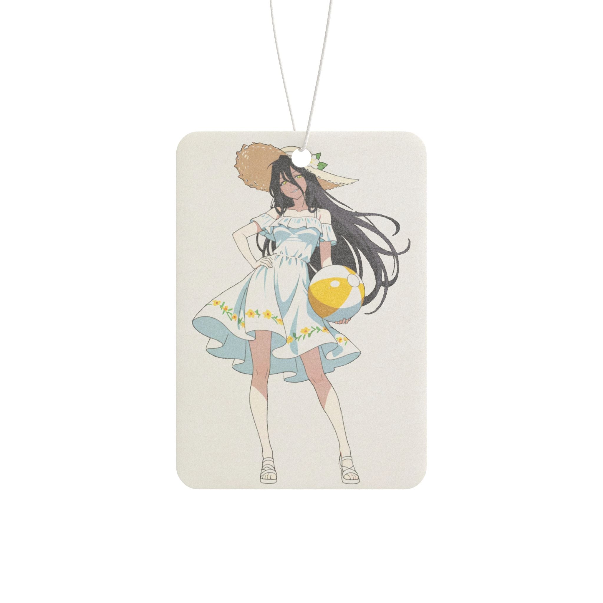 Albedo Overlord Anime Car Air Freshener | Summer Beach Pinup Fan Art