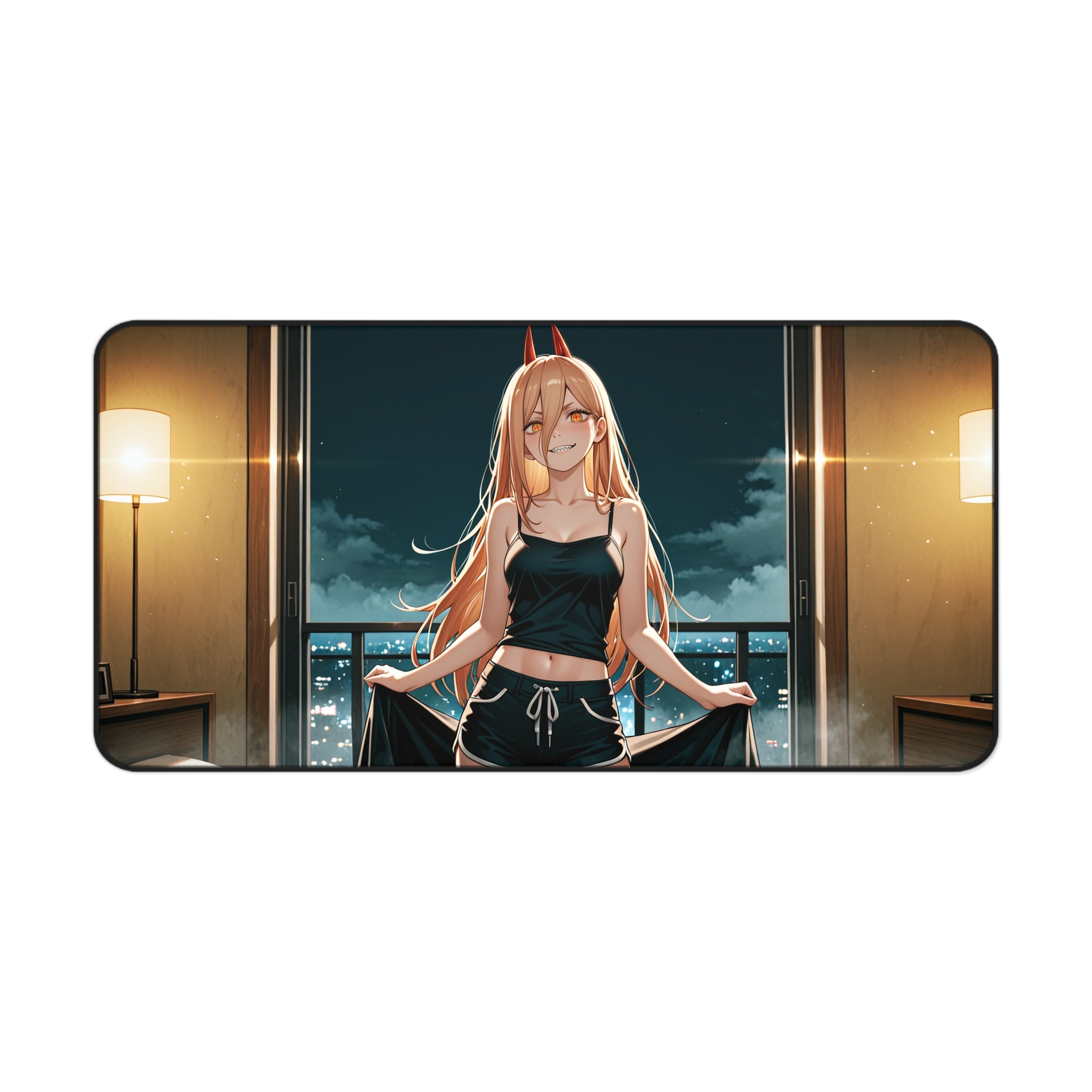 Power Chainsaw Man Anime Desk Mat Spicy | Pinup Fan Art Mouse Pad XL